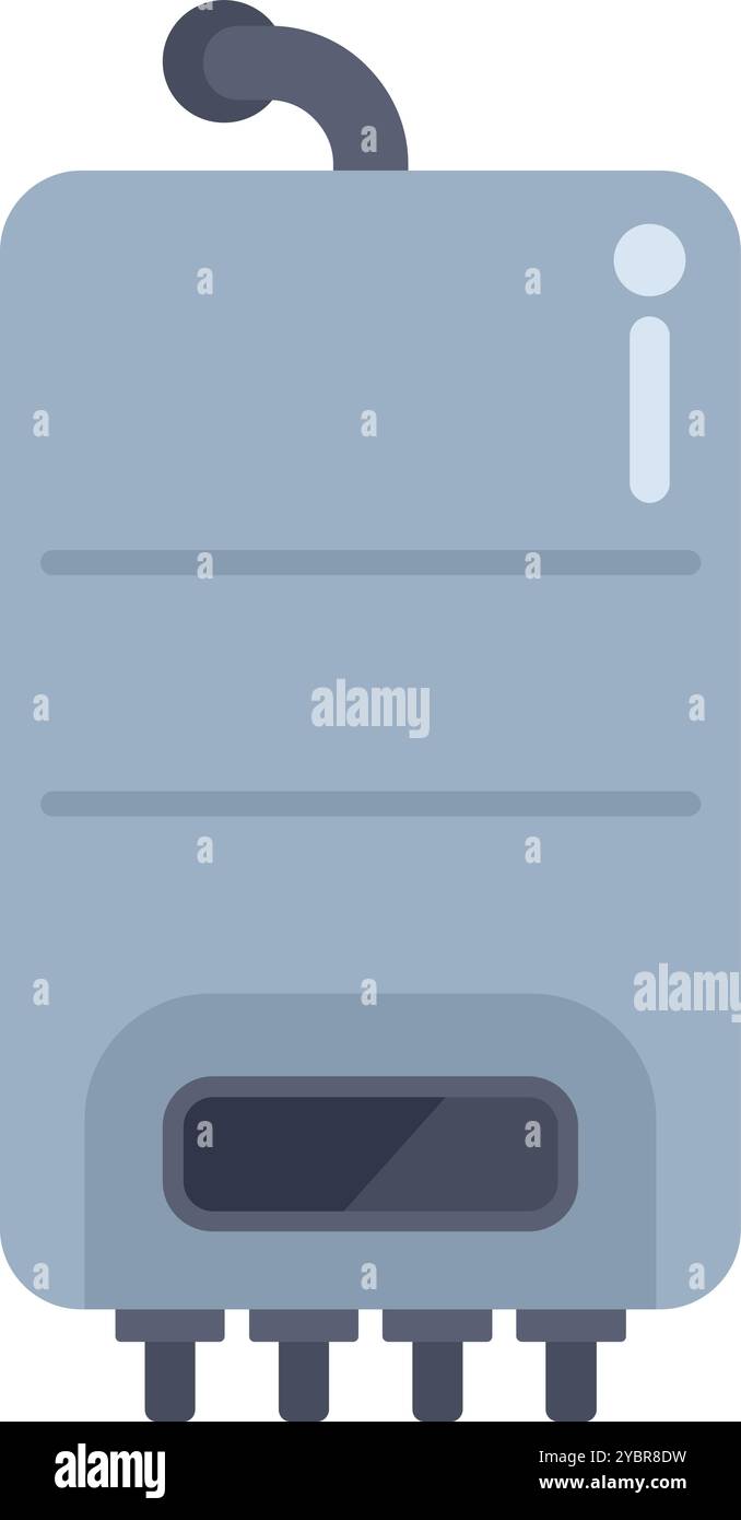 La chaudière à gaz domestique chauffe l'eau en utilisant une source de gaz naturel Illustration de Vecteur
