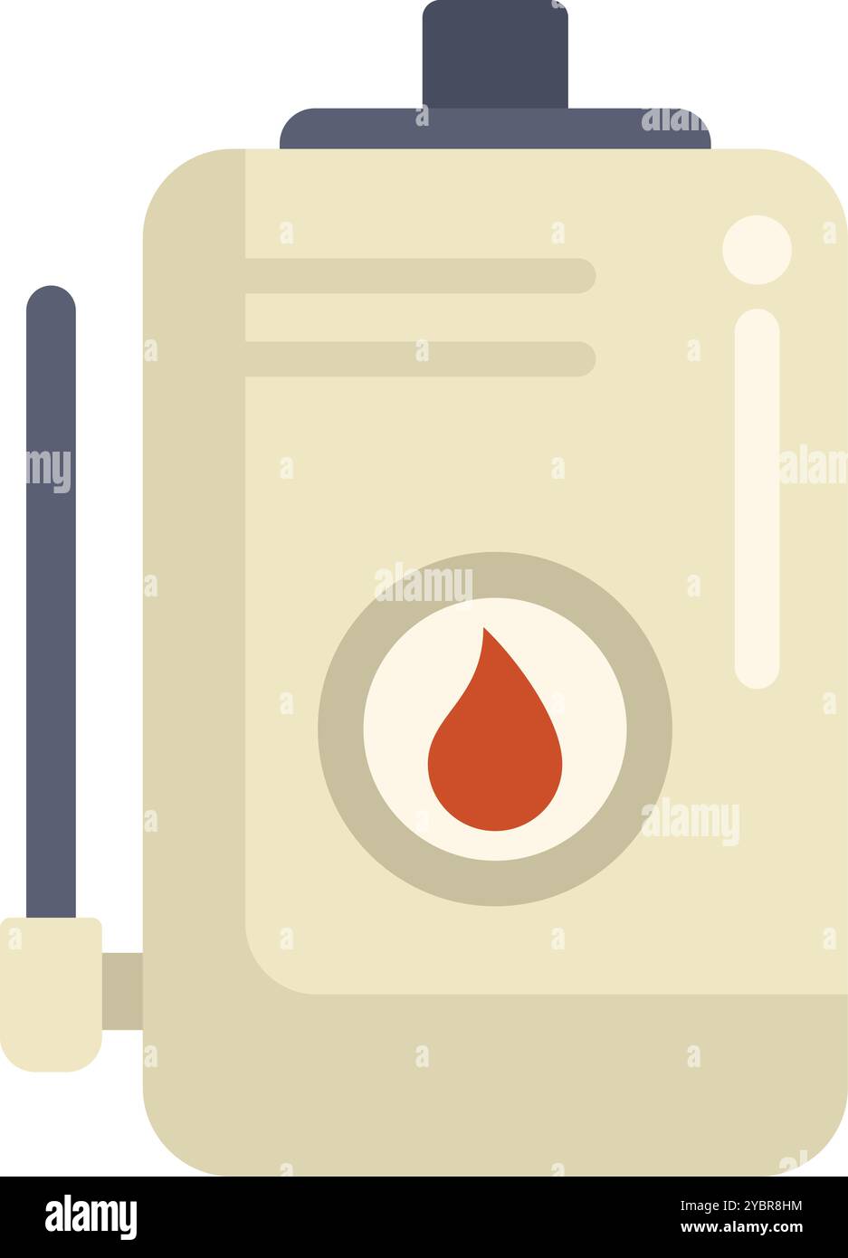 Icône de chaudière à gaz, style plat, eau de chauffage avec système de contrôle pour le climat de la maison, illustration vectorielle isolée Illustration de Vecteur