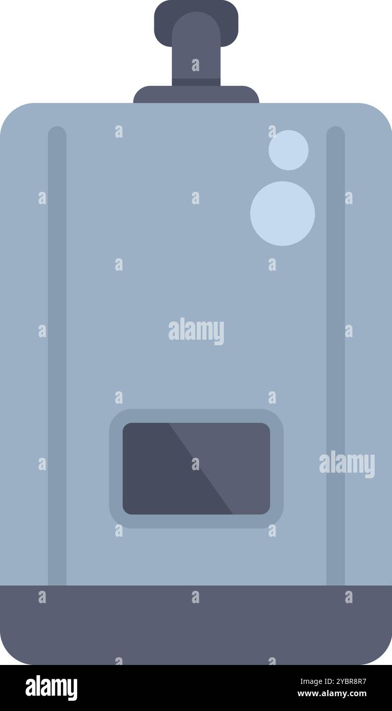 Illustration avec une chaudière à gaz moderne fournissant de l'eau chaude pour le chauffage central Illustration de Vecteur