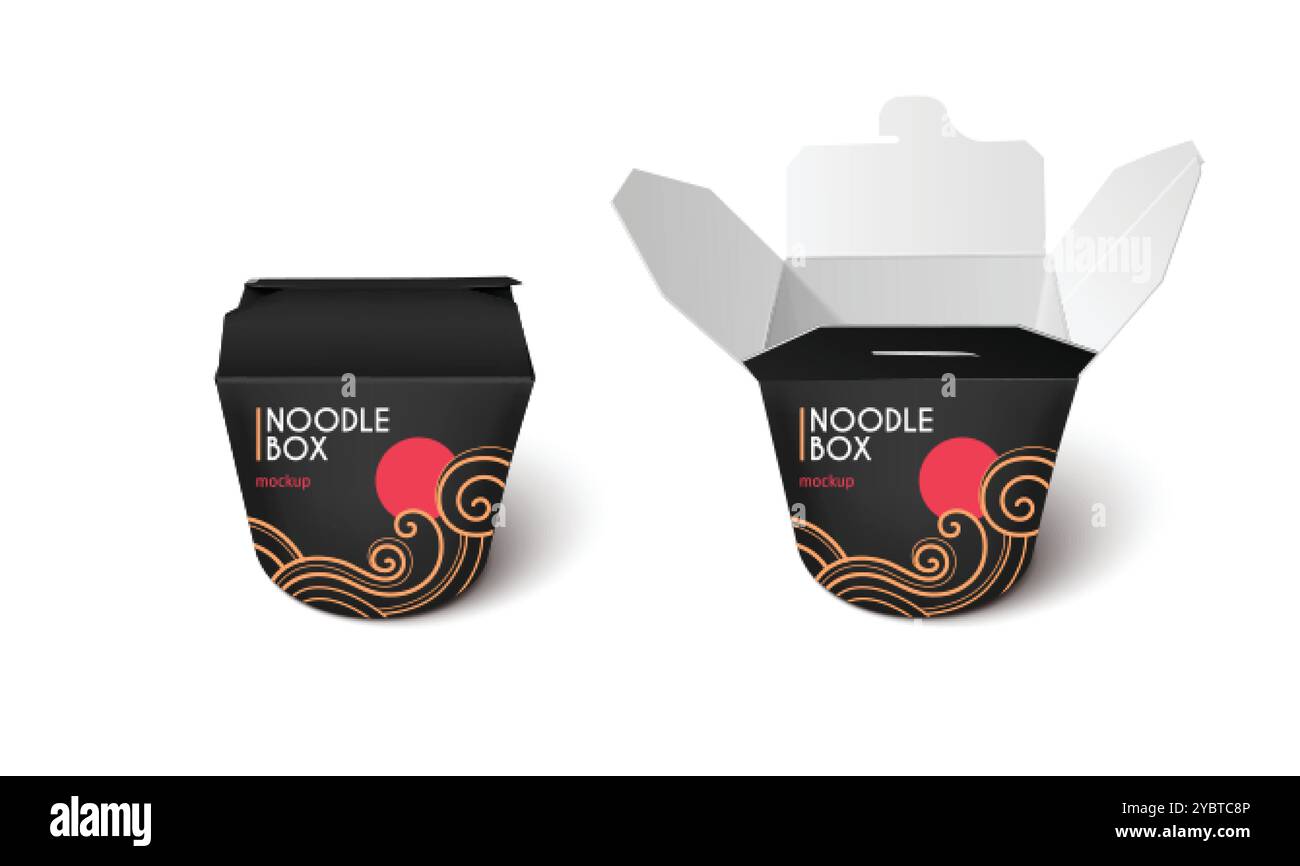 Boîte à emporter de nouilles en papier noir - ensemble réaliste d'illustration vectorielle 3d de maquette de paquet de restauration rapide chinoise vide fermé et ouvert. Resta asiatique Illustration de Vecteur Boîte à emporter de nouilles en papier noir - ensemble réaliste d'illustration vectorielle 3d de maquette de paquet de restauration rapide chinoise vide fermé et ouvert. Resta asiatique Illustration de Vecteur