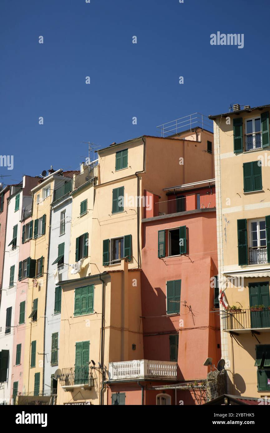 Détails architecturaux et de construction du village de Portovenere Ligurie Italie Banque D'Images