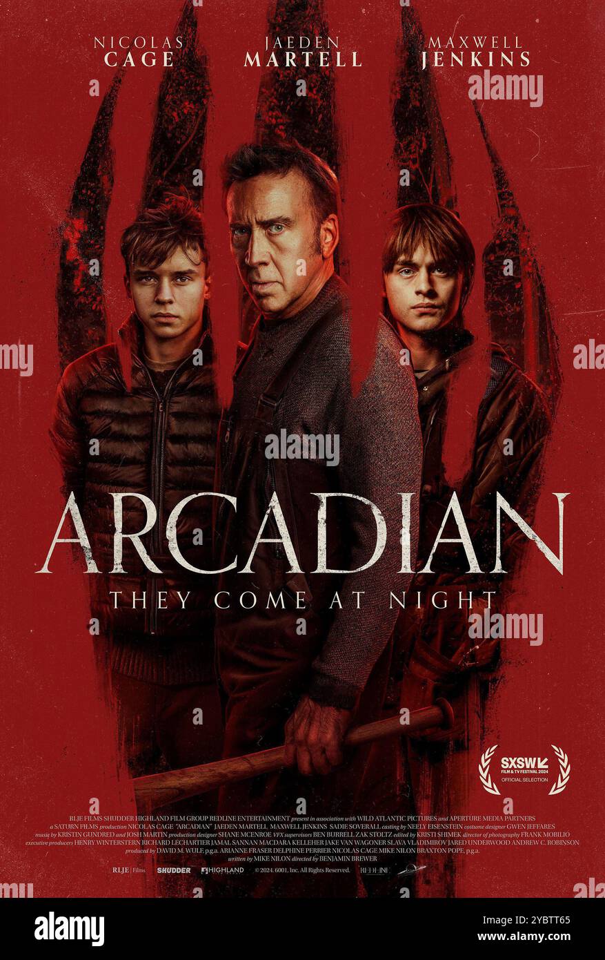 ARCADIAN (2024), réalisé par BENJAMIN BREWER. Credit : Aperture Media Partners Buffalo 8 Productions (post-production) Highland film Group (HFG) Redline Entertainment (II) Saturn films / album Banque D'Images