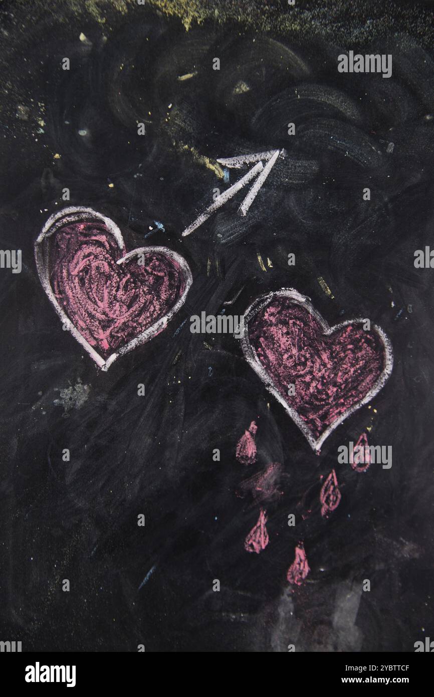 Représentation graphique des icônes représentant la relation d'amour Banque D'Images