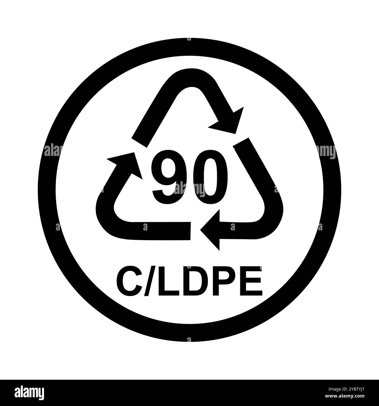 Symbole composite, signe de recyclage écologique isolé sur fond blanc. Icône déchets d'emballages . Illustration de Vecteur