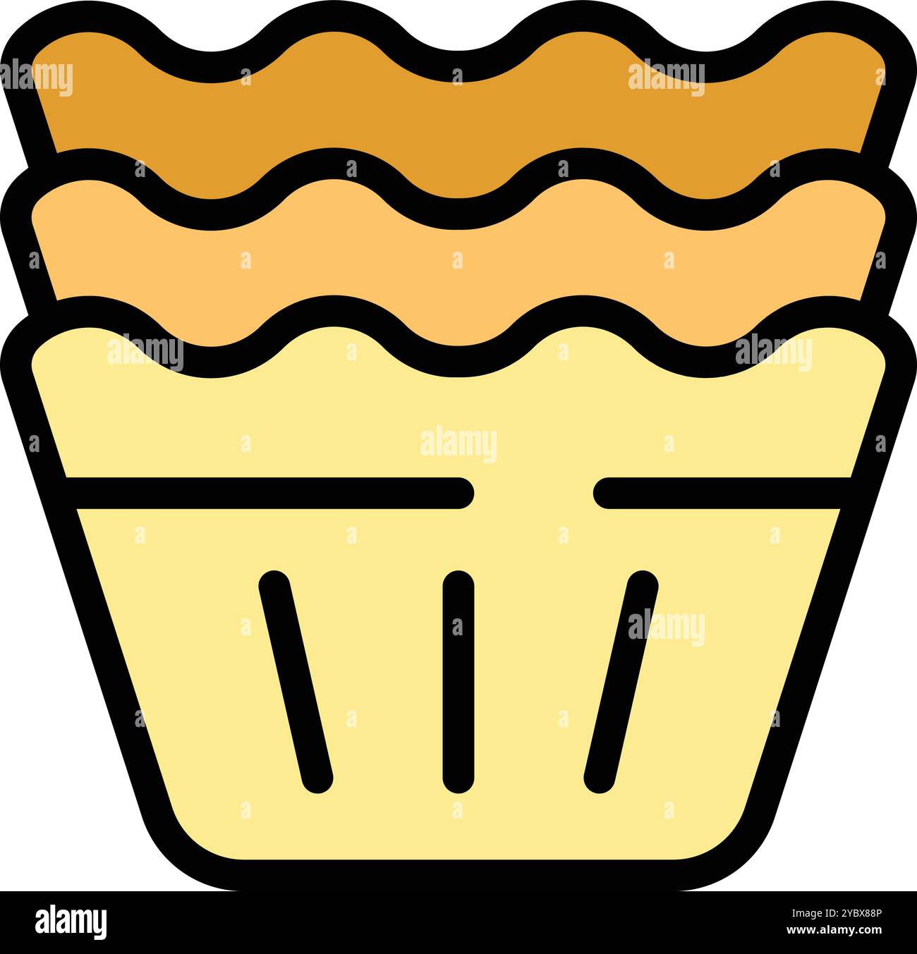 Le gobelet en papier cupcake est parfait pour tenir des cupcakes, muffins ou autres petites friandises pendant la cuisson Illustration de Vecteur