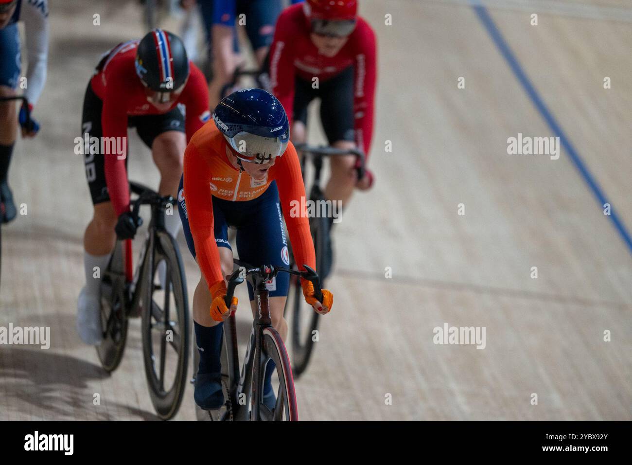 Ballerup, Danemark. 20 octobre 2024. BALLERUP, DANEMARK - 20 OCTOBRE : Marit Raaijmakers des pays-Bas pendant le jour 5 des Championnats du monde sur piste UCI 2024 de Tissot au Ballerup Super Arena le 20 octobre 2024 à Ballerup, Danemark. (Photo Arne Mill/BSR Agency) crédit : BSR Agency/Alamy Live News Banque D'Images