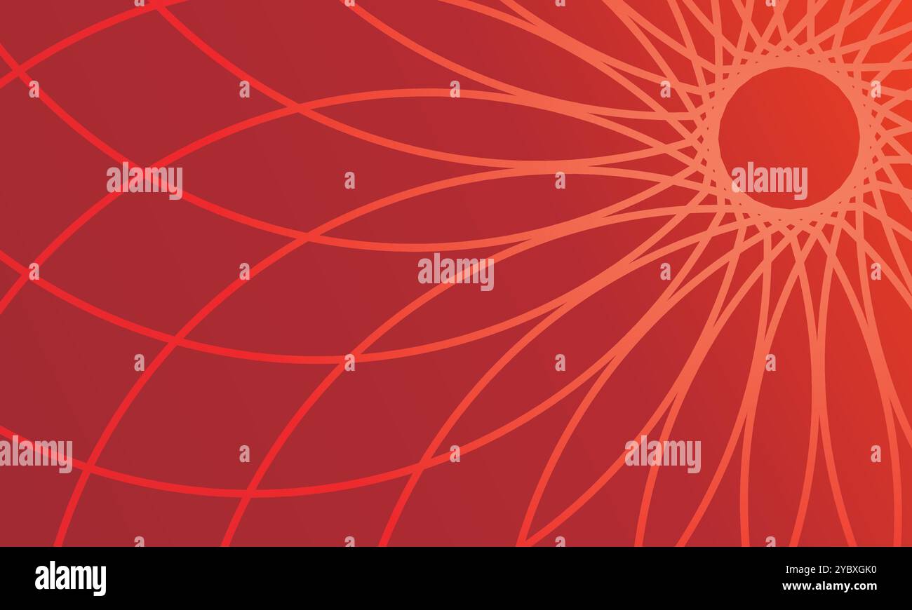 fond abstrait avec motif de lignes rouges rayonnantes, créant un design dynamique et accrocheur avec une sensation moderne. Illustration de Vecteur