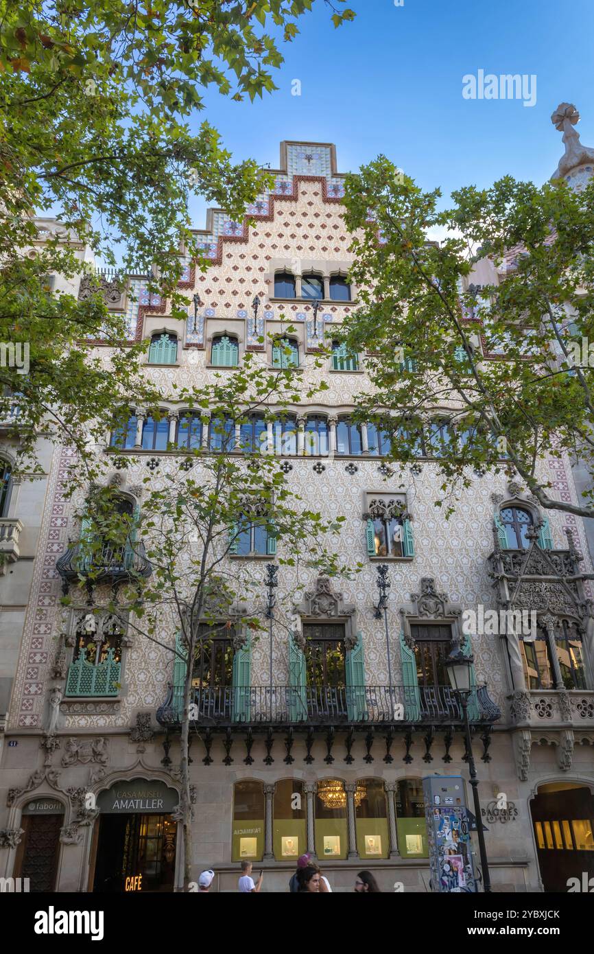 Barcelone, Espagne - 20 juillet 2022 : Casa Amatller par l'architecte catalan Josep Puig i Cadafalch Banque D'Images