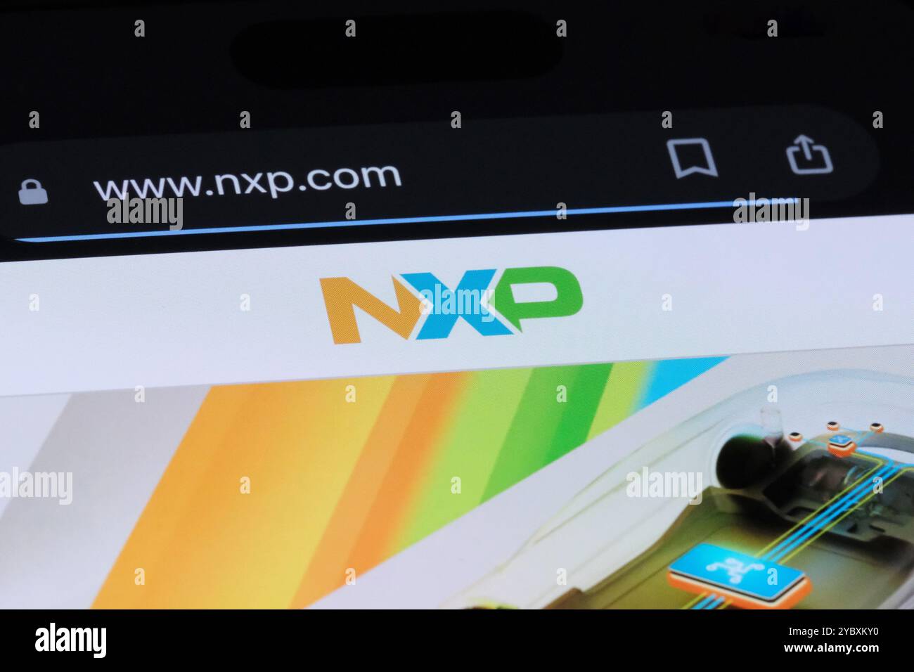 Shanghai, China-Oct.20th 2024 : logo de marque de la société NXP Semiconductors sur le site Web Banque D'Images