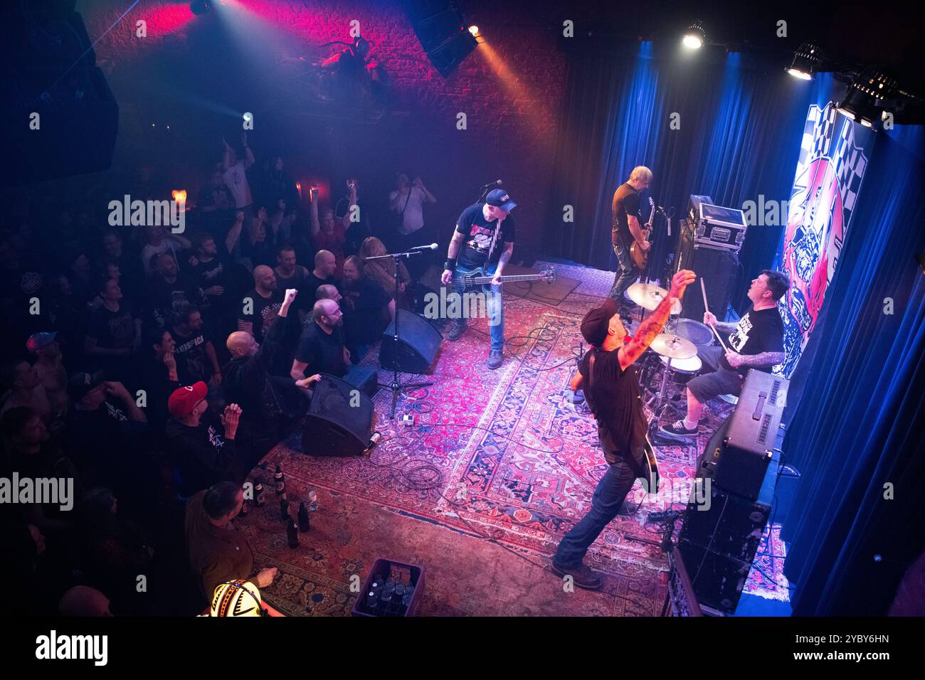 Zeke, le groupe de punk hardcore américain, se produisant à Berlin au Runners Rosk&Motor Club. Banque D'Images