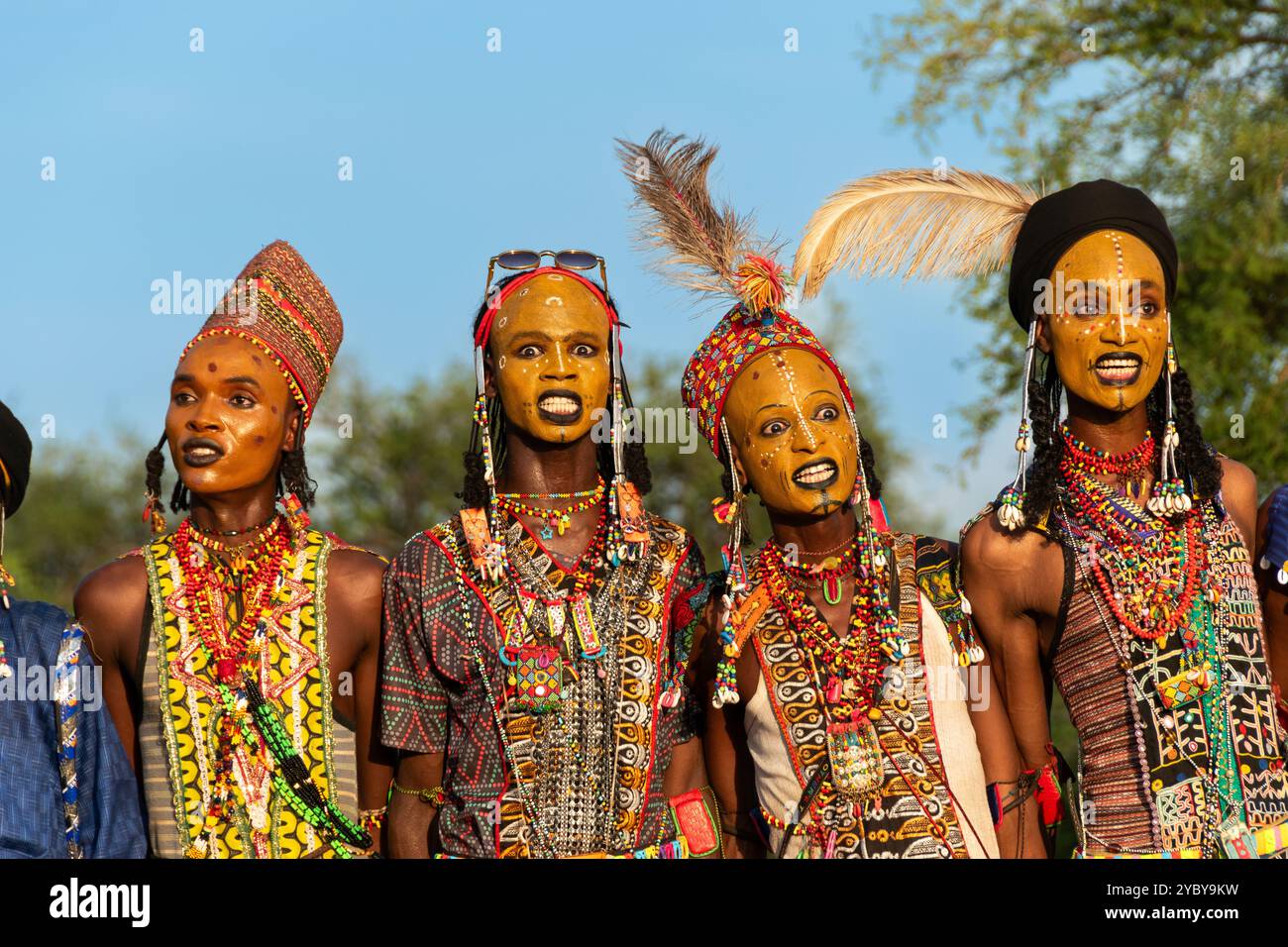 Gerewol de la tribu wodaabe au Tchad Banque D'Images