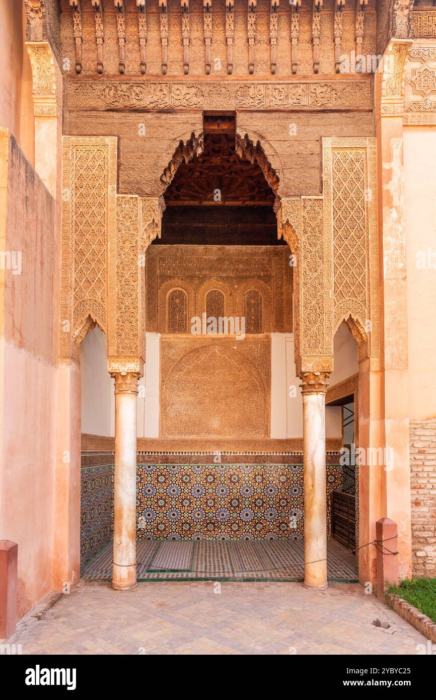 Tombes Saadiennes dans la Kasbah de Marrakech Banque D'Images