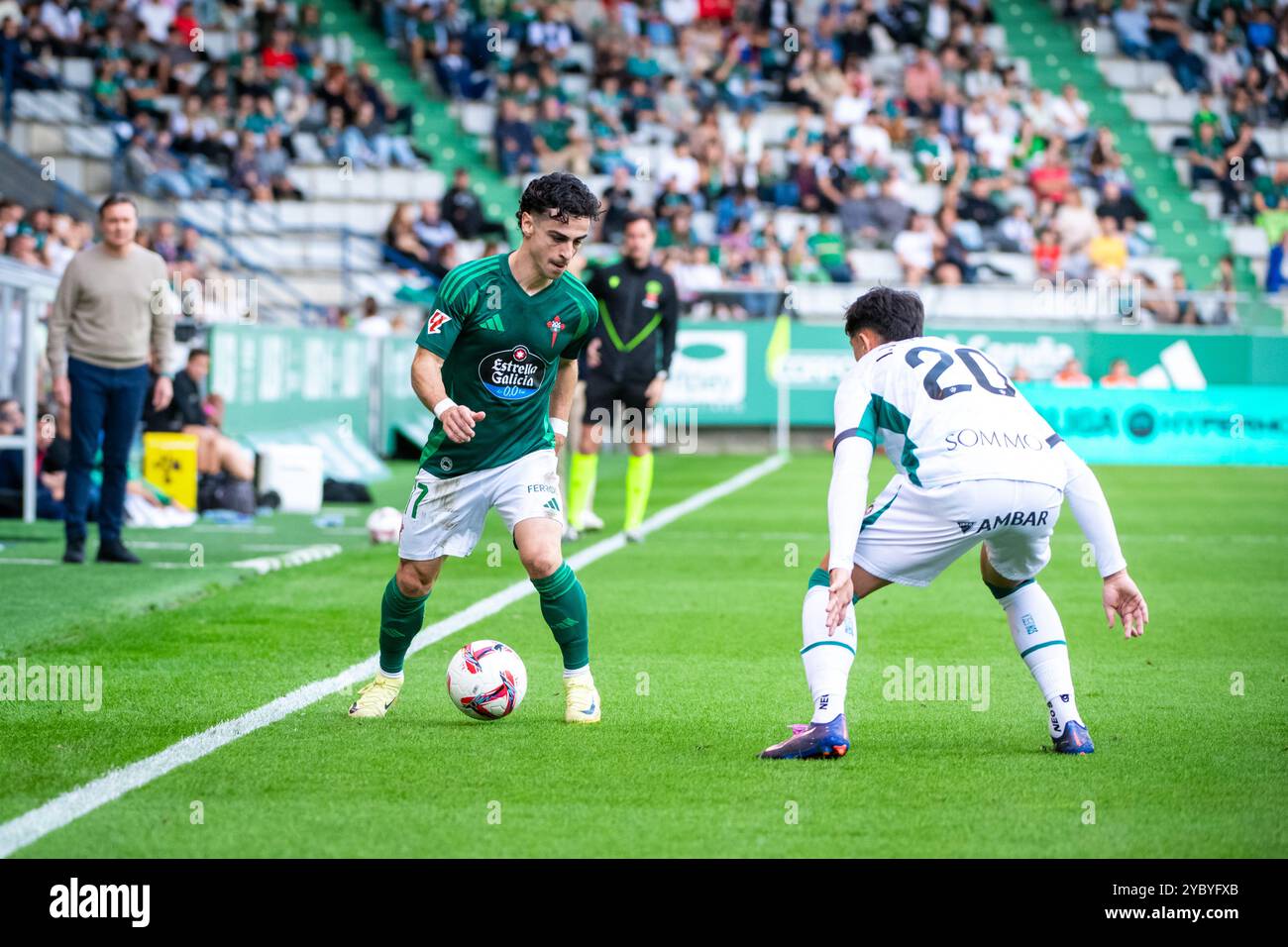Ferrol, Espagne. Hypermotion League. Jornada 10. Racing Club Ferrol vs Huesca. Josue Dorrio crédit : Ismael Miján/Alamy Live News Banque D'Images