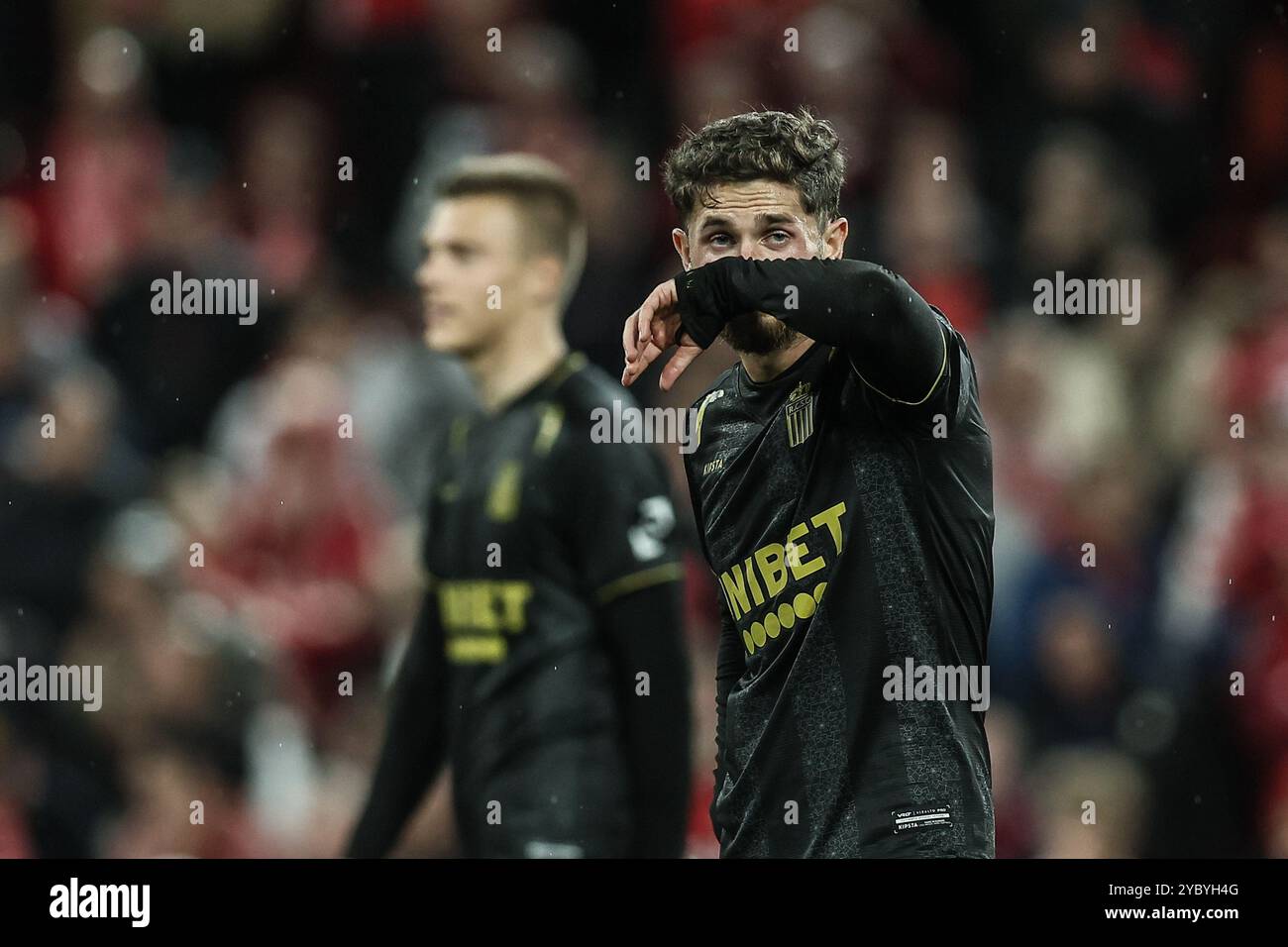 Liège, Belgique. 20 octobre 2024. Antoine Bernier de Charleroi réagit lors d'un match de football entre le Standard de Liège et le Sporting Charleroi, dimanche 20 octobre 2024 à Liège, le jour 11 de la saison 2024-2025 de la première division du championnat belge 'Jupiler Pro League'. BELGA PHOTO BRUNO FAHY crédit : Belga News Agency/Alamy Live News Banque D'Images