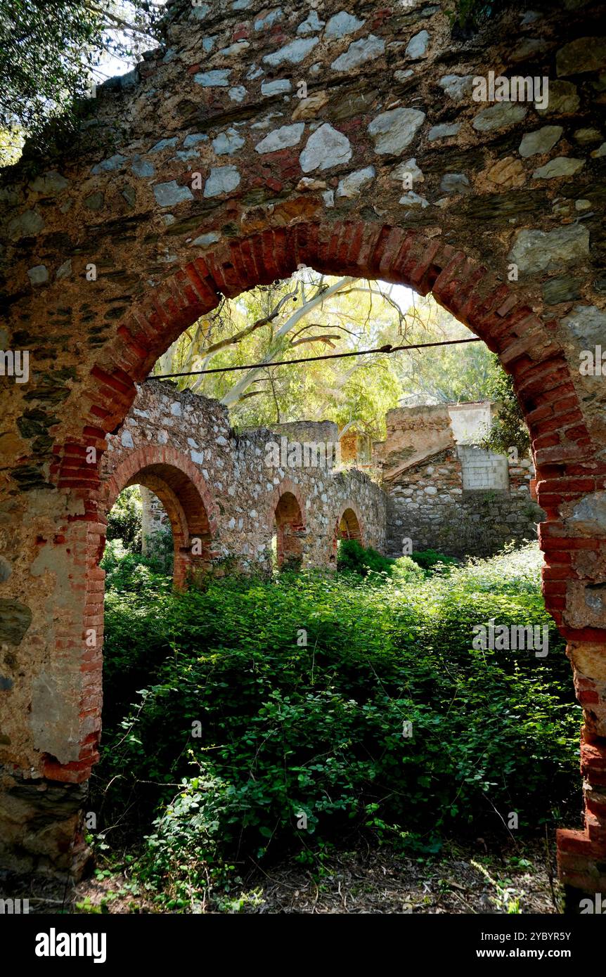 La mine abandonnée de Monte Onixeddu, à Gonnesa, Sulcis Iglesiente, Arbus, province du sud de la Sardaigne, Italie Banque D'Images