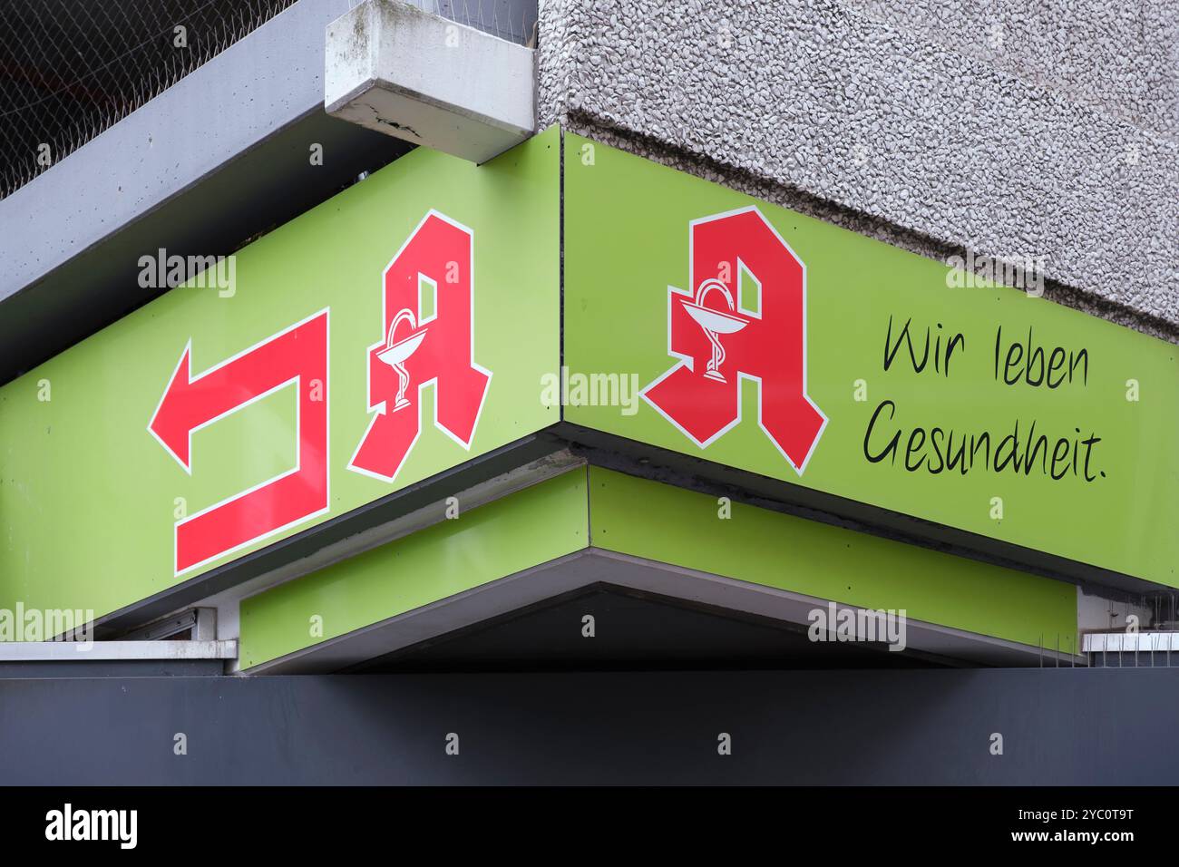 Publicité pour une pharmacie Banque D'Images