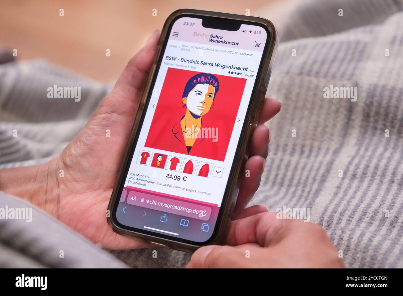 Culte de la personnalité autour de Sahra Wagenknecht dans sa boutique en ligne Banque D'Images