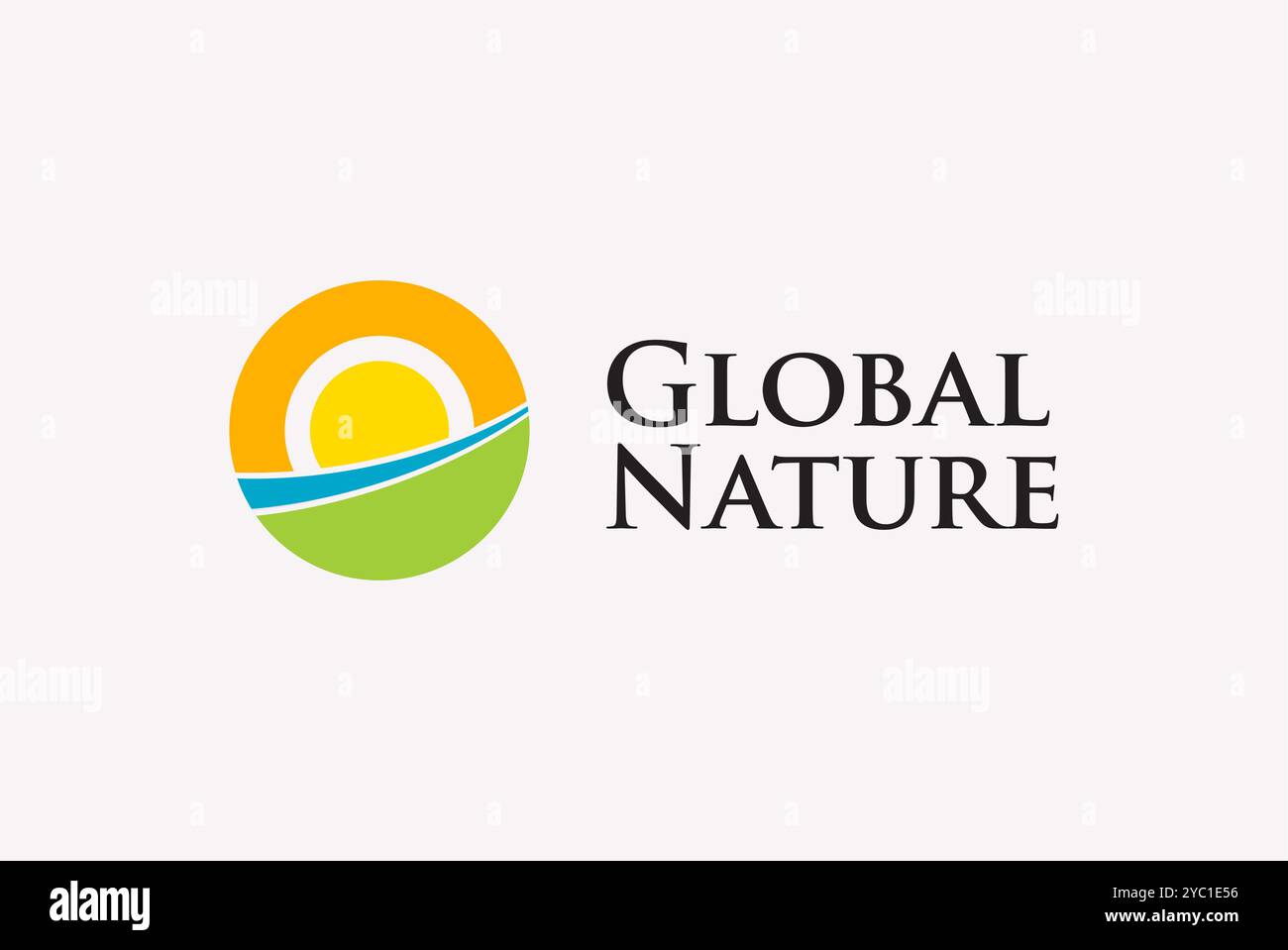 Global nature Sun Green logo design vecteur d'entreprise idées créatives de marque éditables Illustration de Vecteur