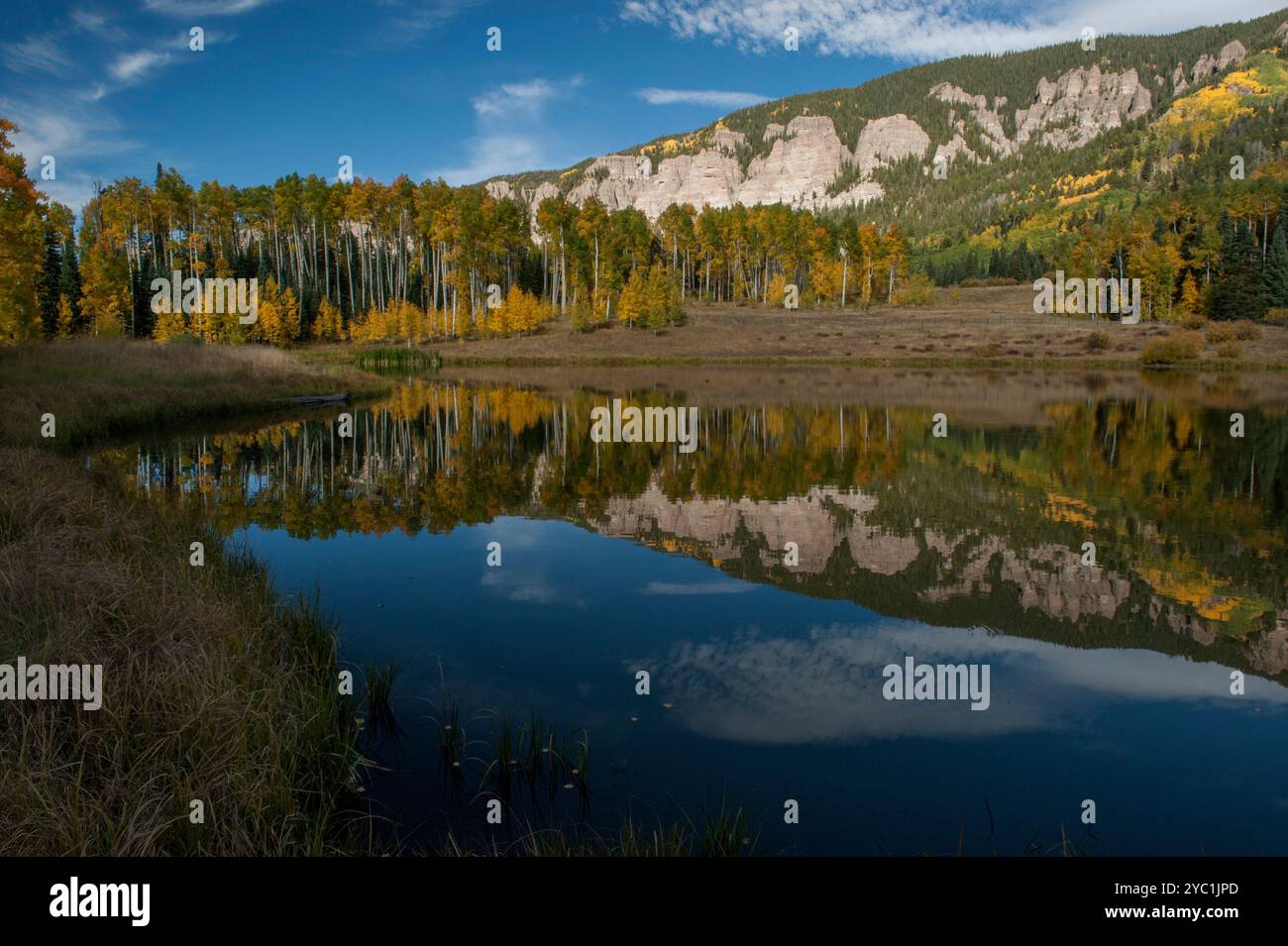 Réflexions à Rowdy Lake, dans la vallée de Cimarron au Colorado près du lac Silverjack Banque D'Images