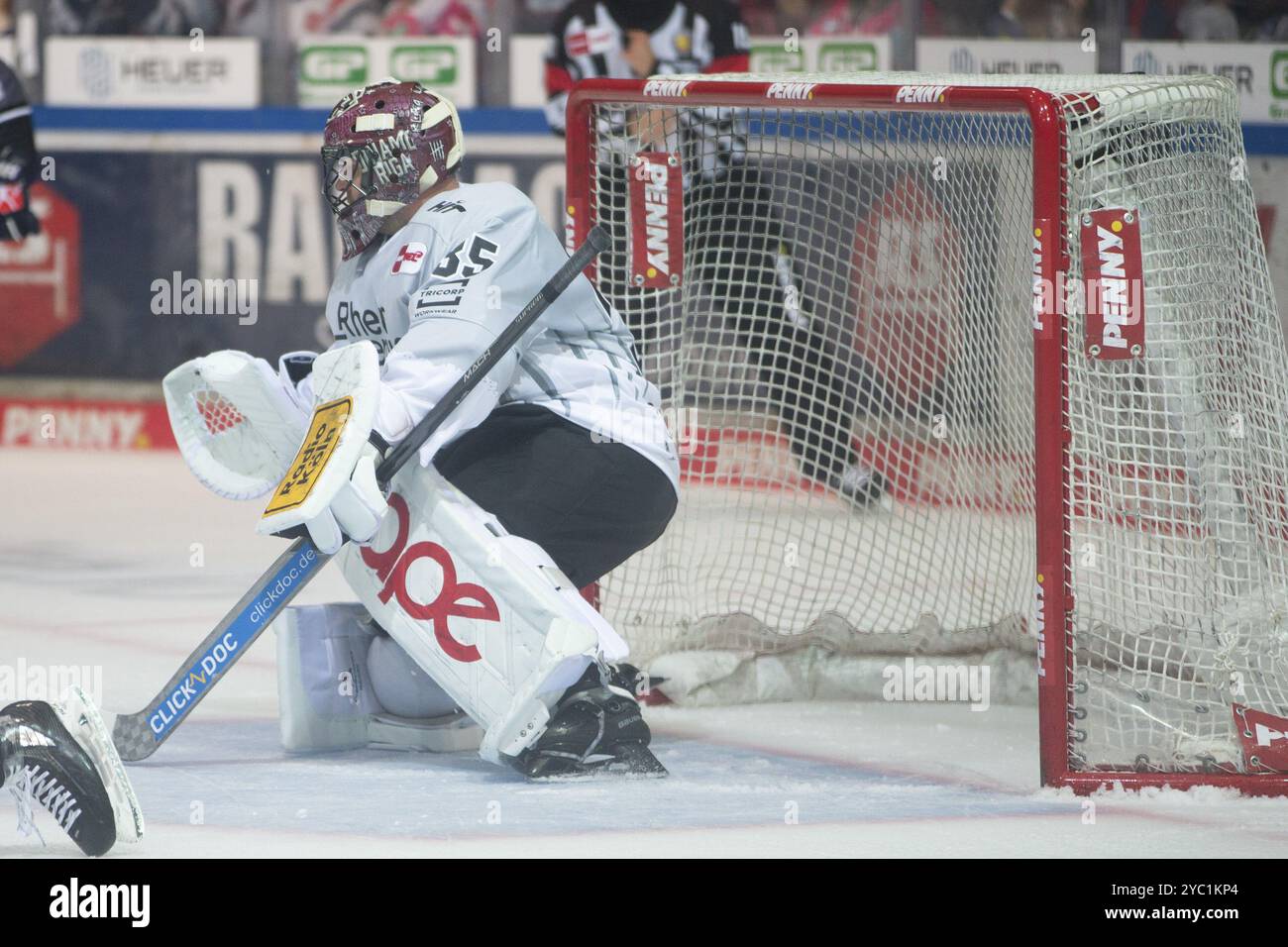 Balver Zinn Arena, Iserlohn, Rhénanie du Nord-Westphalie, Julius Hudacek (Koelner haie, #35), PENNY DEL, Iserlohn Roosters-Koelner haie le 20/10/2024 at th Banque D'Images