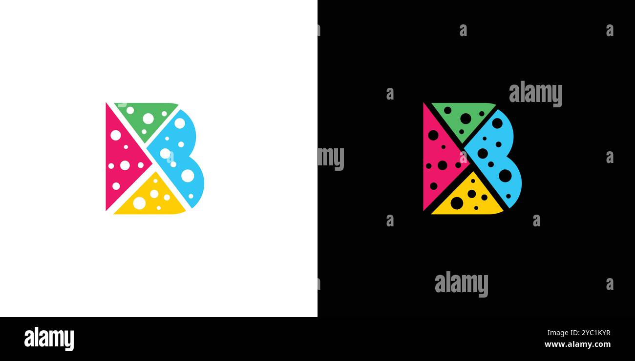 B conception de logo pizza unique et attrayant Illustration de Vecteur