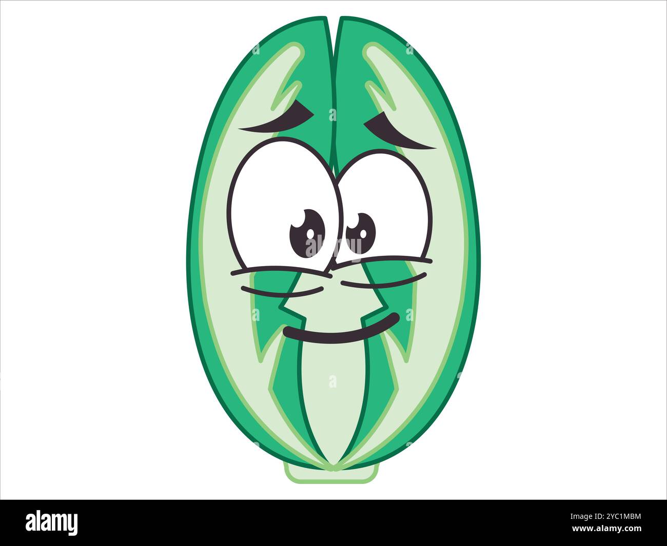 Chou chinois vert expression faciale caractère végétal mascotte veggie colorée expressive icône set design Illustration de Vecteur