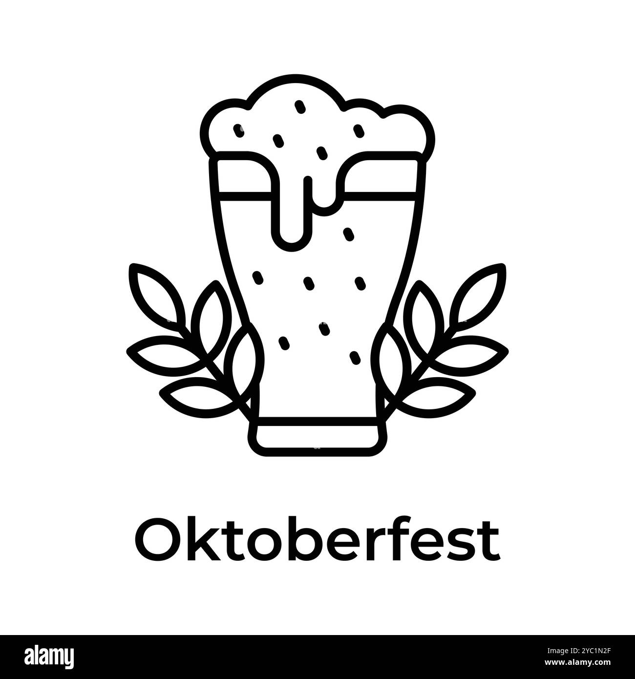 Icône de l'oktoberfest dans le style de conception à la mode, vecteur de verre à bière Illustration de Vecteur