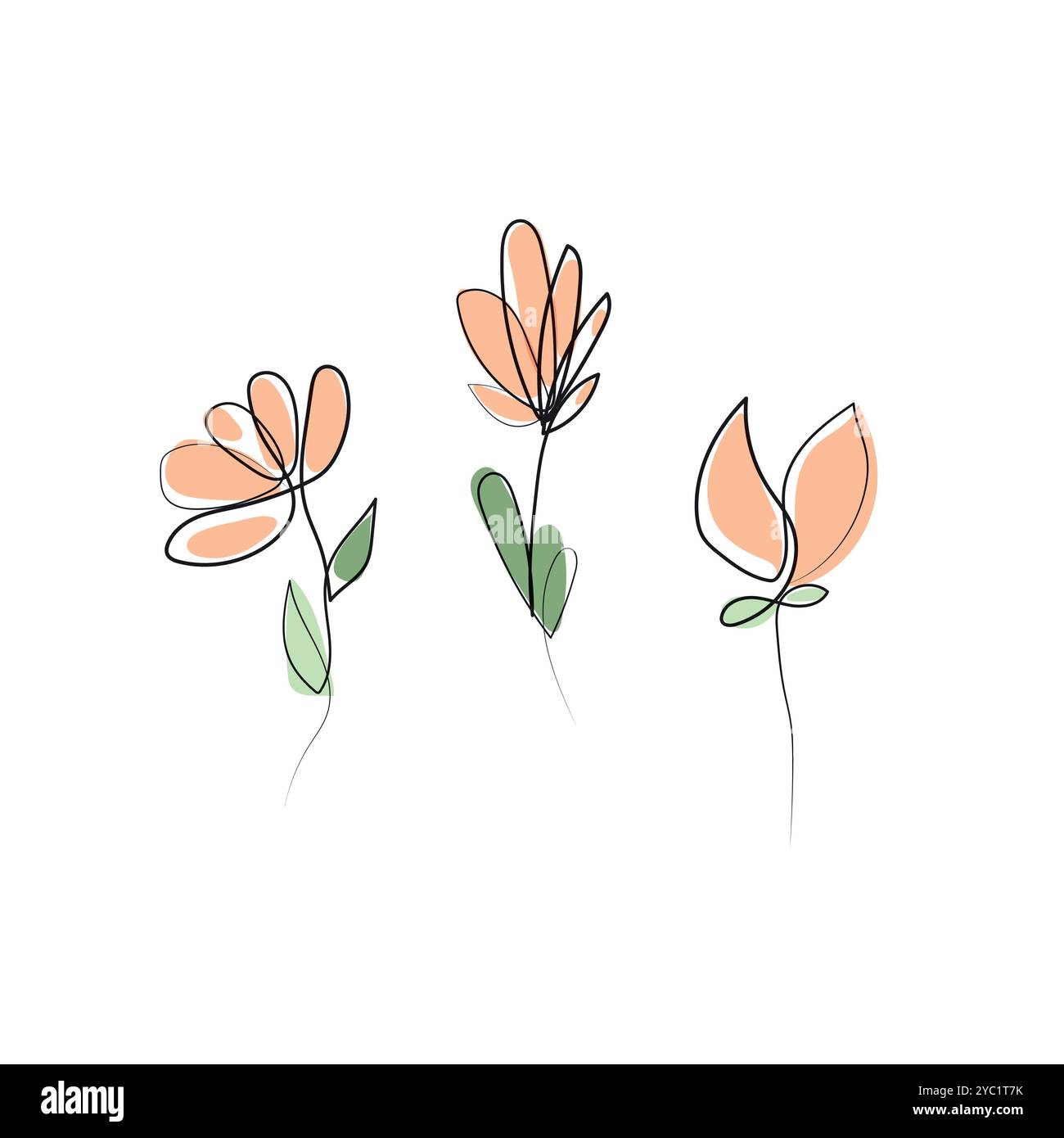 Dessin au trait continu de vecteur de nature. Illustration de Vecteur
