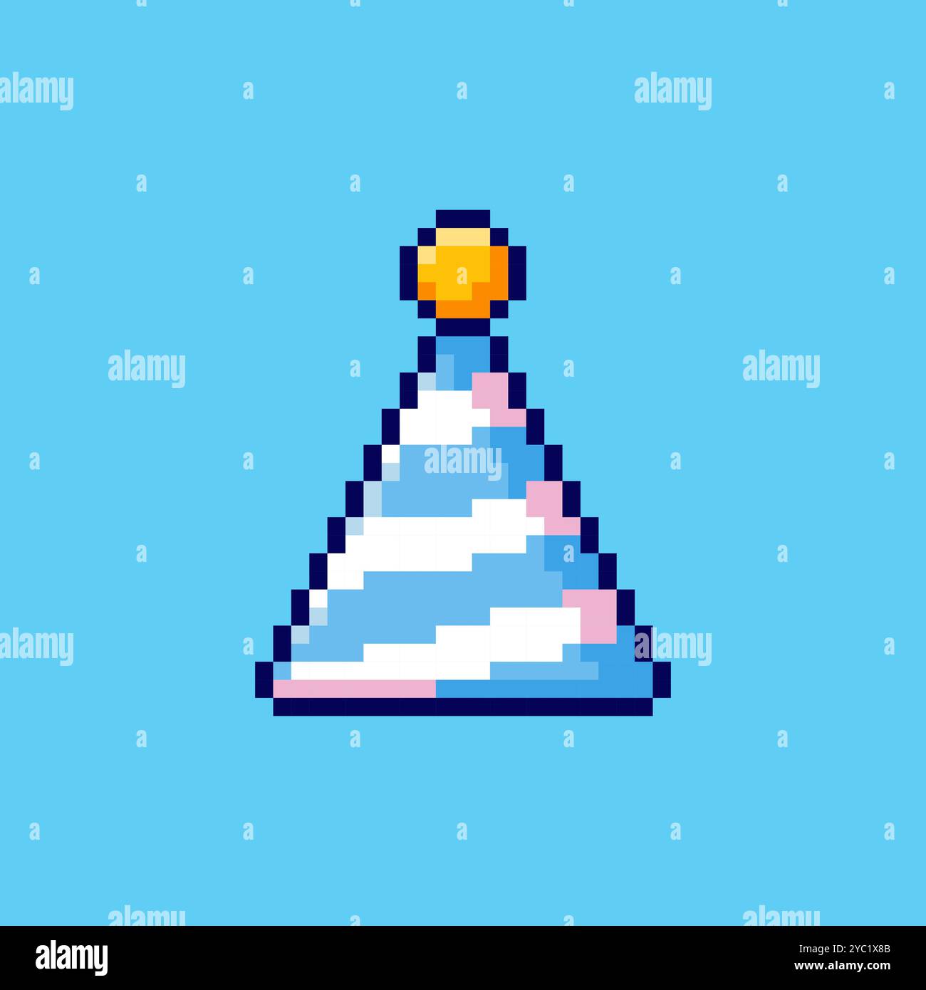 Pixel art Party Hat conception d'actifs de jeu Illustration de Vecteur