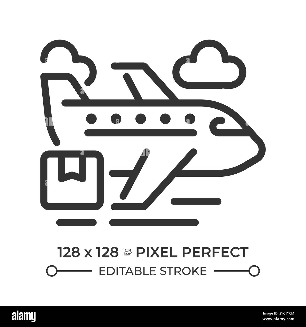 Icône linéaire d'avion cargo Illustration de Vecteur