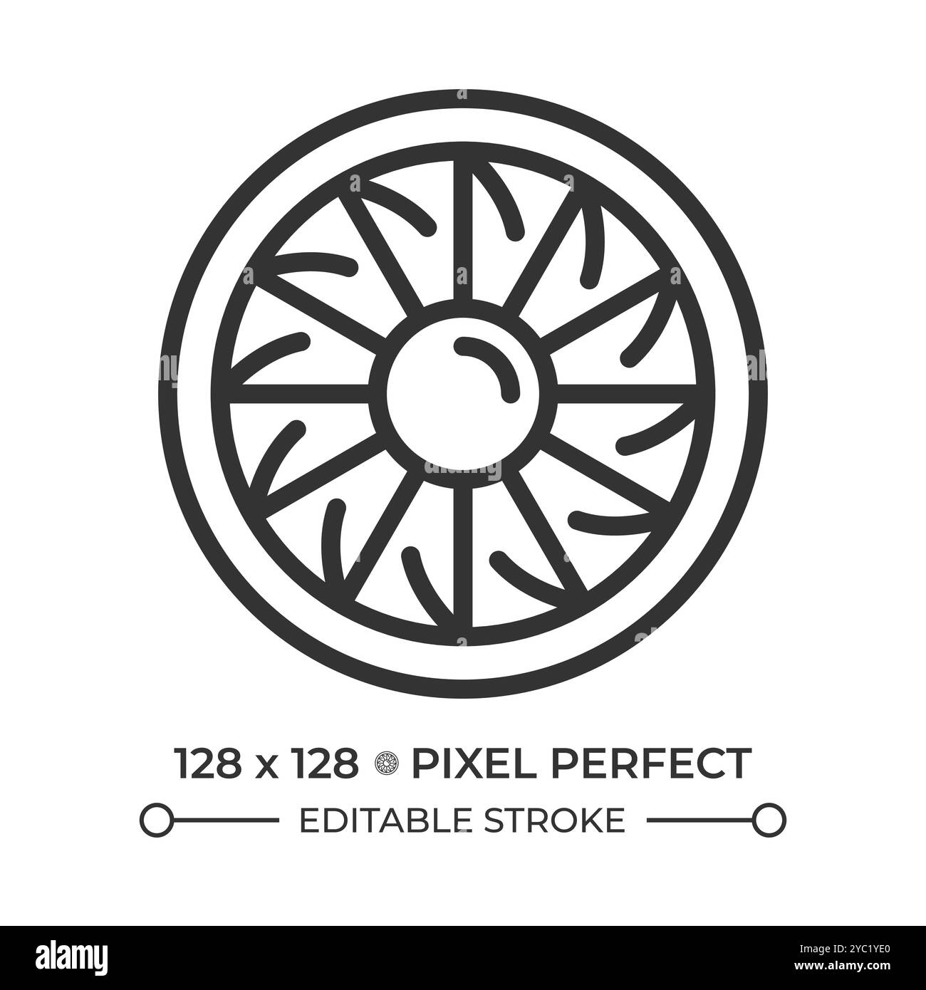 Icône linéaire de turbine de moteur d'avion Illustration de Vecteur