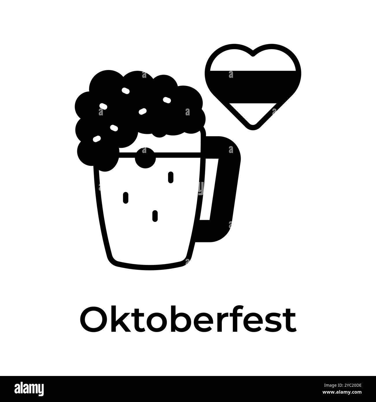 Icône étonnante et unique de oktoberfest dans le style de conception à la mode, vecteur de verre à bière Illustration de Vecteur