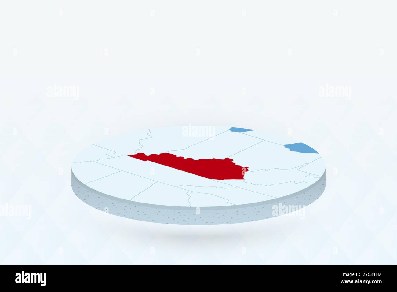 Carte isométrique 3D mettant en évidence le Kentucky en rouge. Illustration vectorielle. Illustration de Vecteur