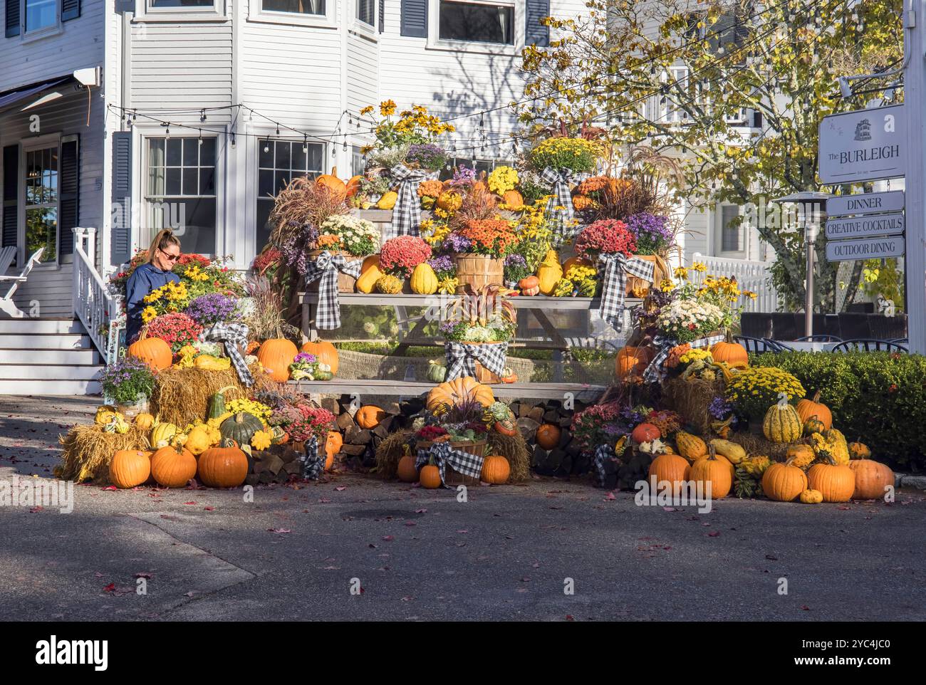 citrouilles et une exposition d'halloween à kennebunkport sur la côte du maine usa Banque D'Images