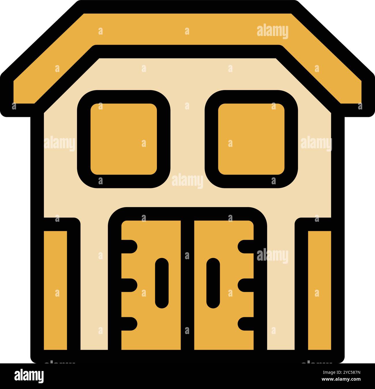 Illustration simple et minimale d'un bâtiment d'entrepôt de ferme, parfait pour la conception Web, les applications mobiles et l'infographie Illustration de Vecteur