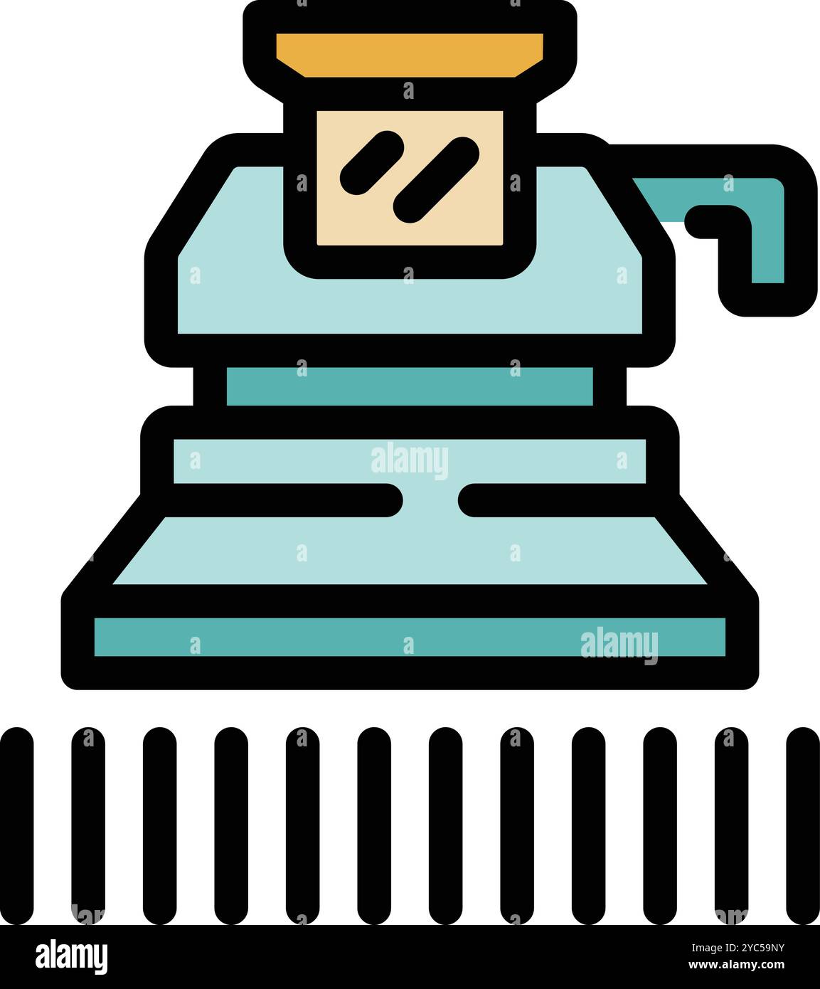 La moissonneuse-batteuse récolte le blé dans le champ icône, style contour Illustration de Vecteur