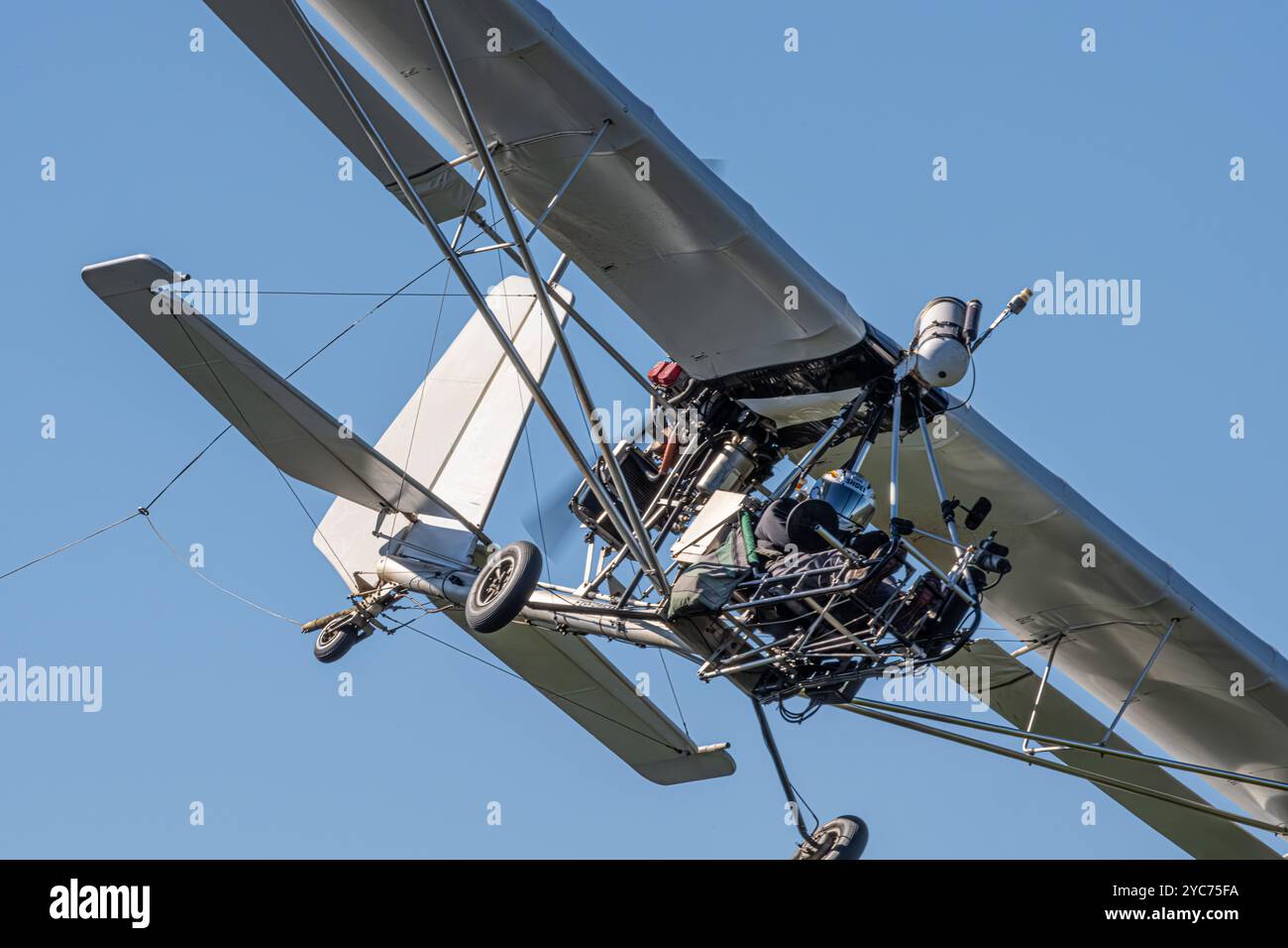 Avion ultraléger utilisé pour remorquer des deltaplanes au-dessus de Lookout Mountain au Lookout Mountain Flight Park à Rising Fawn, en Géorgie. (ÉTATS-UNIS) Banque D'Images