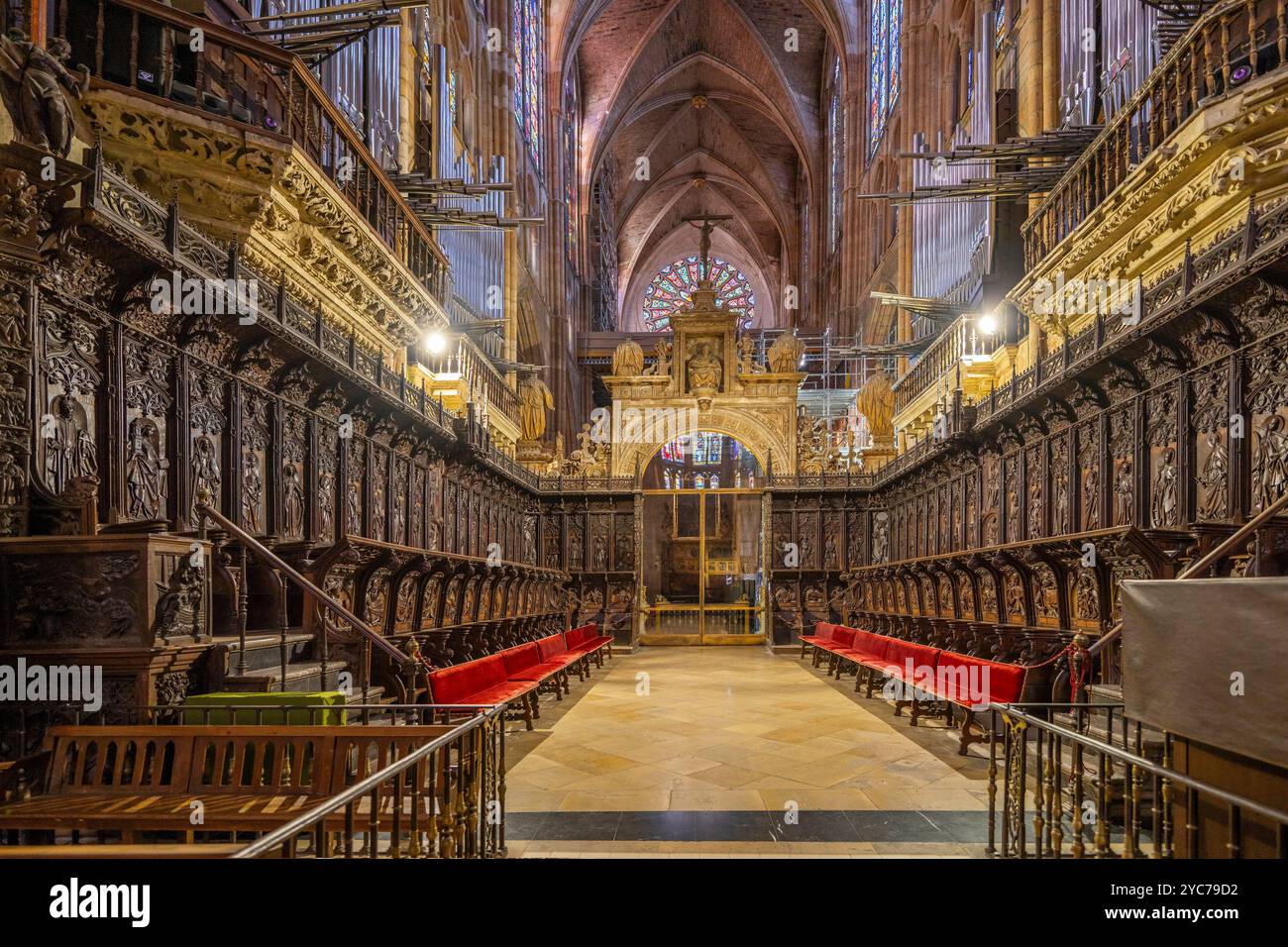 Cathédrale Santa María de León, León, Castille-et-León, Espagne, León, Castille-et-León, Espagne Banque D'Images