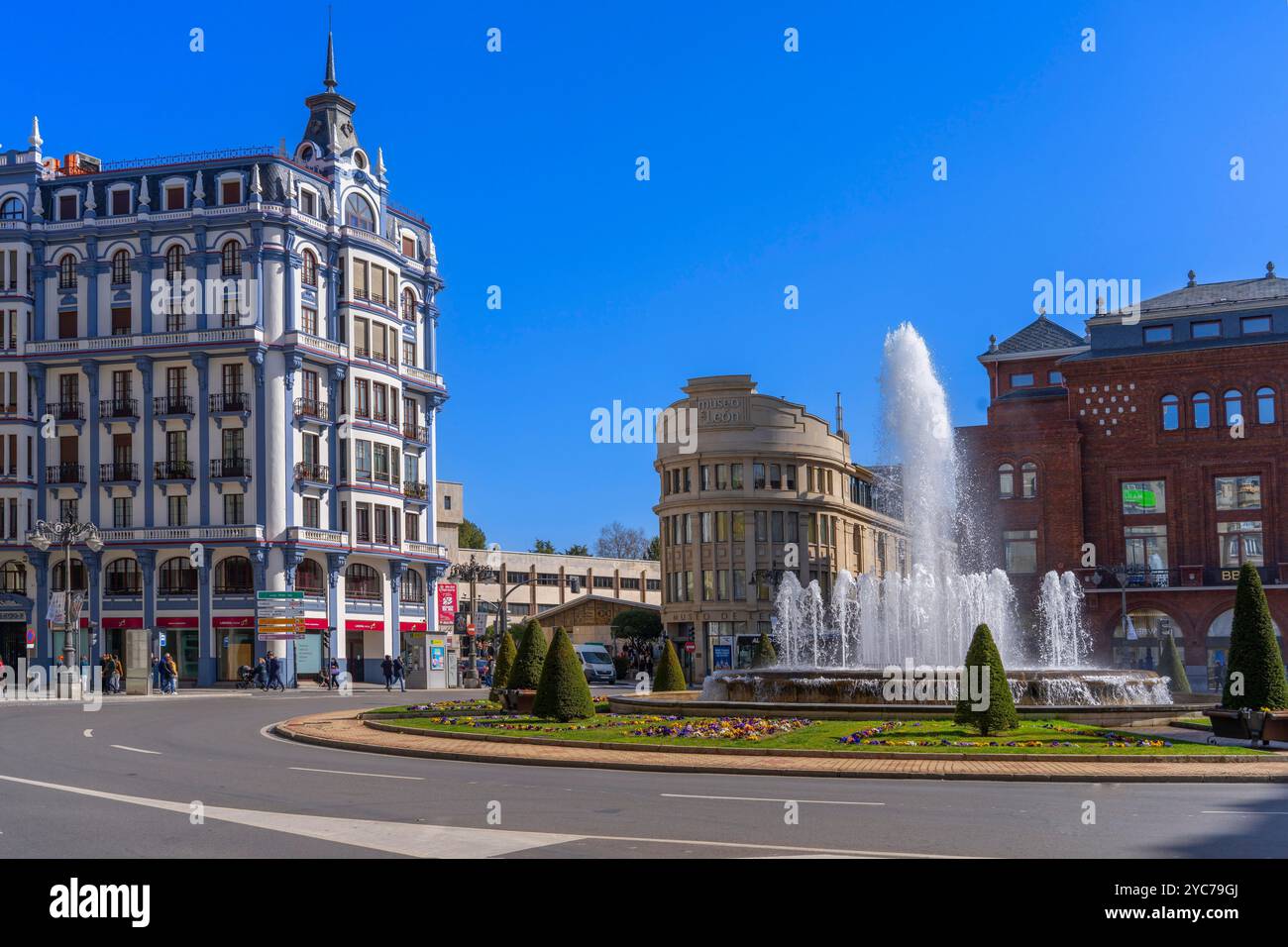Place Saint-Domingue, León, Castille-et-León, Espagne, León, Castille-et-León, Espagne Banque D'Images