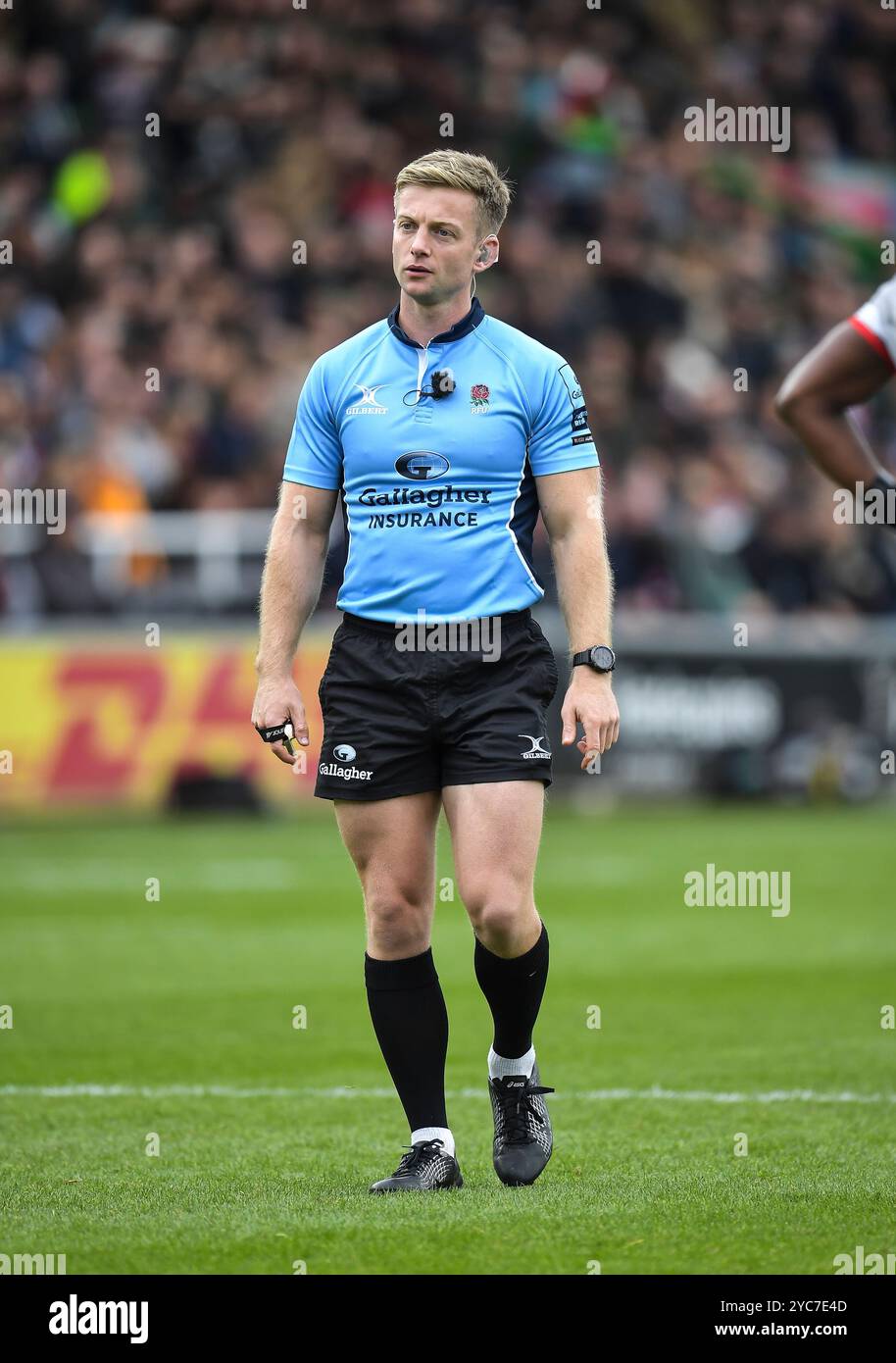 Christopher Ridley arbitre en action lors des Harlequins v Saracens, Gallagher Premiership Round 4 Derby Weekend match, The Stoop, Twickenham, Londo Banque D'Images