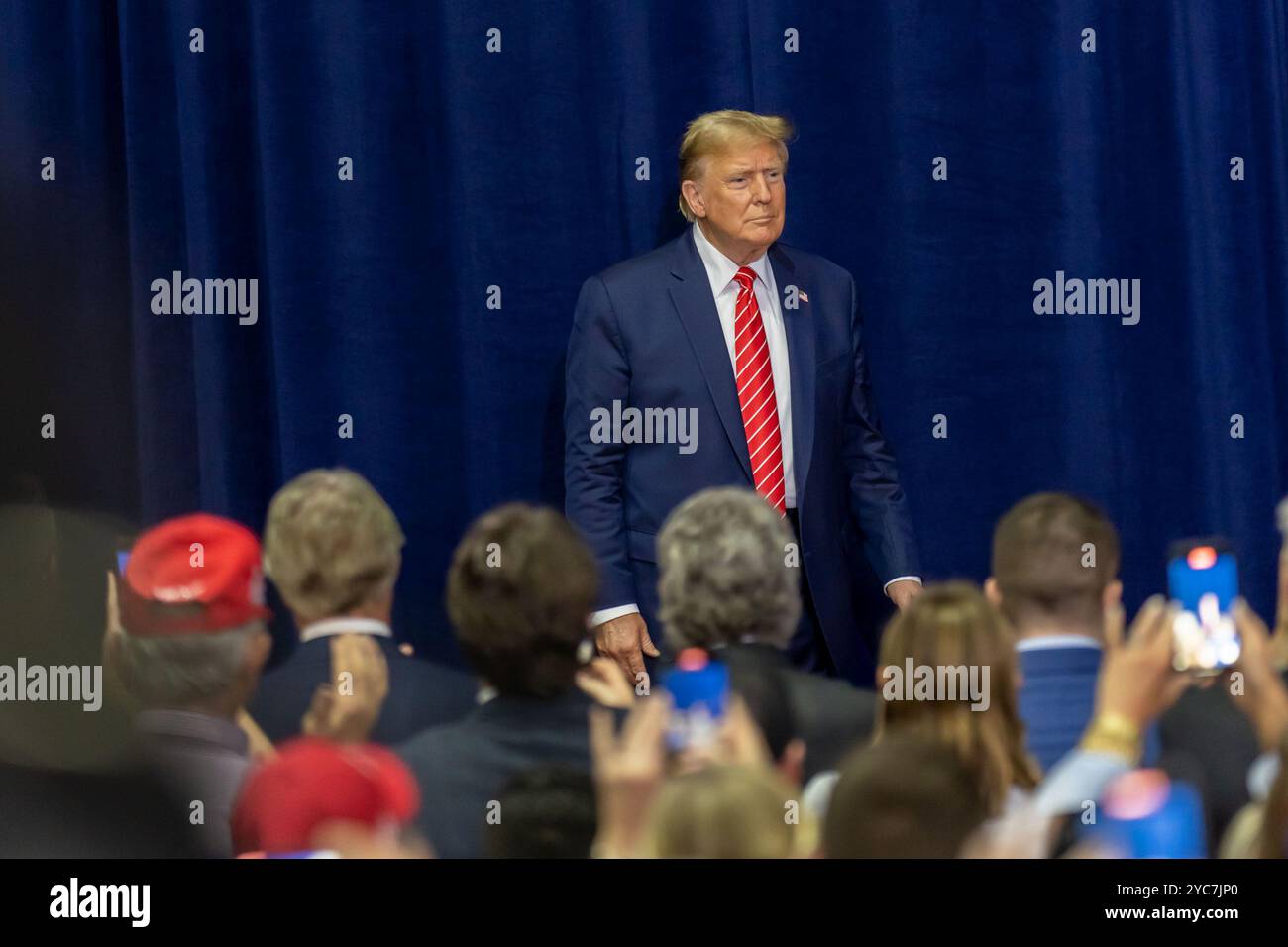 Donald Trump, candidat à la présidence de 2024, lors d’un rassemblement de campagne à Rome, Géorgie, États-Unis, le 9 mars 2024. (Photo de Phil Mistry – PHIL FOTO) Banque D'Images