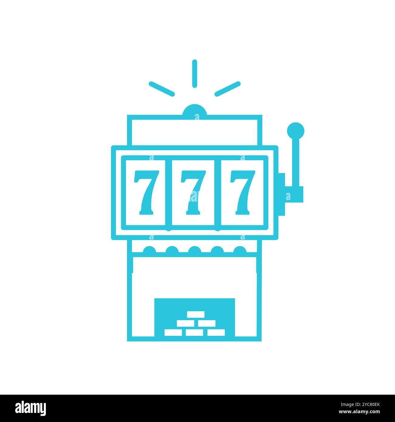 Icône de machine à sous jackpot, isolé sur fond blanc. À partir du jeu d'icônes bleues. Illustration de Vecteur