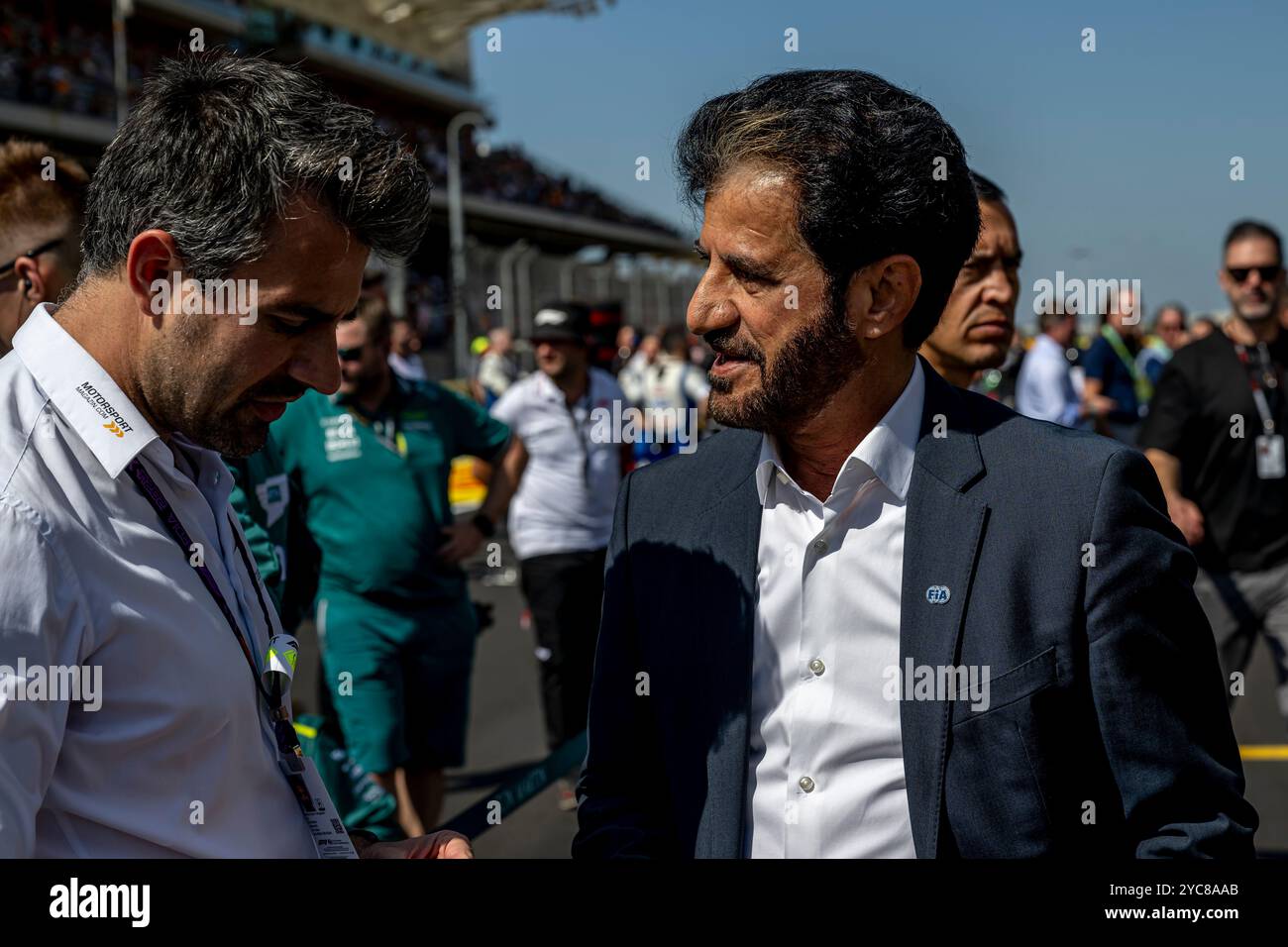 Austin, Texas, États-Unis, 19 Oct 2024, Mohammed bin Sulayem, Président de la FIA participant aux qualifications du Grand Prix des États-Unis 2024, qui se déroulent à Austin, Texas, États-Unis. Crédit : Michael Potts/Alamy Live News Banque D'Images