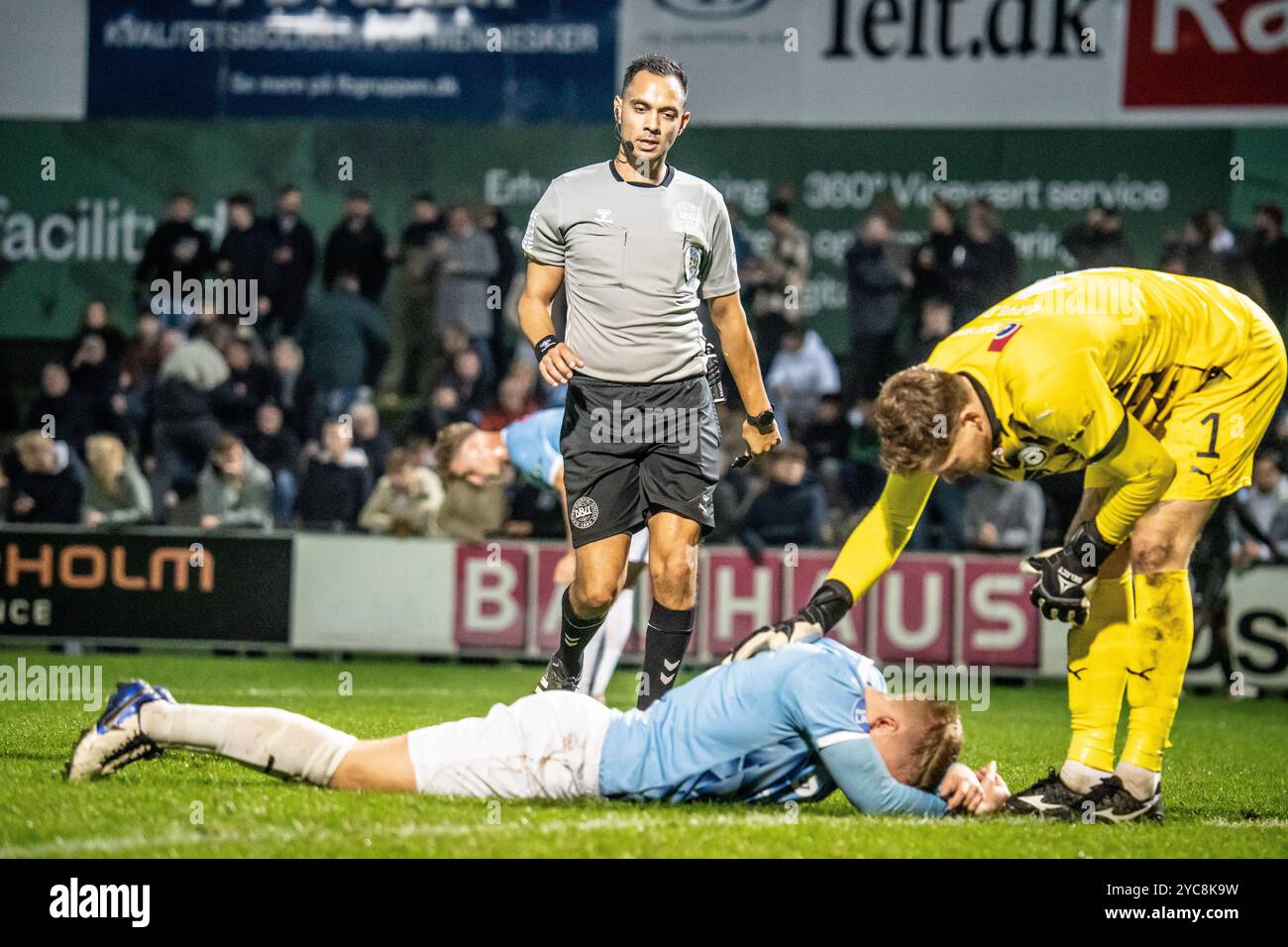 Roskilde, Danemark. 18 octobre 2024. Arbitre Patrick Remon Gammelholm vu lors du match NordicBet Liga entre FC Roskilde et Odense BK à Roskilde Idraetspark à Roskilde. Banque D'Images