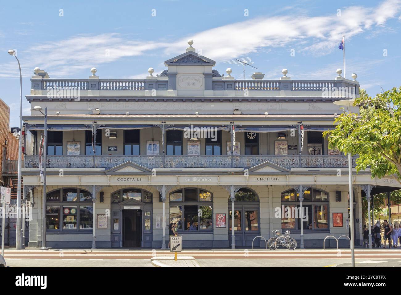 L'hôtel Sail and Anchor, ou hôtel franc-maçons, est un excellent exemple du style architectural Federation Filigree, Fremantle, WA, Australie, Océanie Banque D'Images