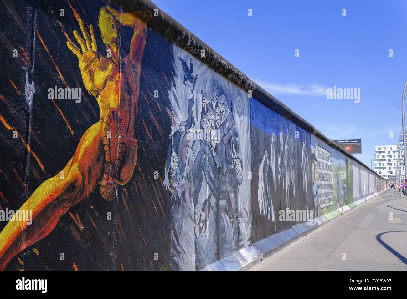 Graffiti, East Side Gallery, mur de Berlin, Berlin, Allemagne, Europe Banque D'Images