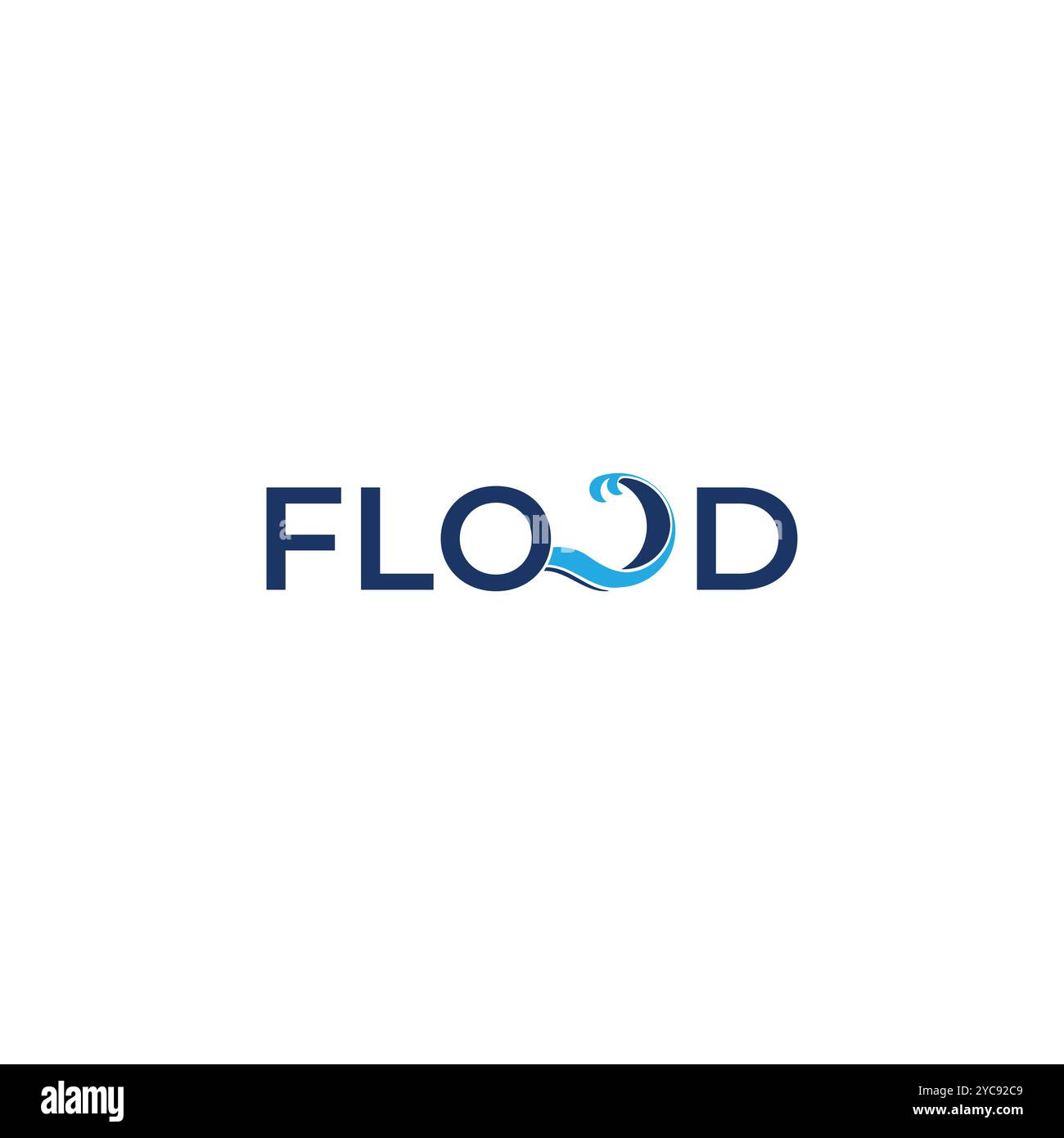 Logo Flood Word Mark Illustration de Vecteur