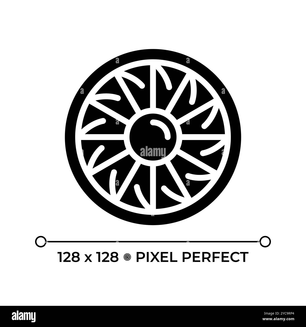 Icône de glyphe noir de turbine de moteur d'avion Illustration de Vecteur