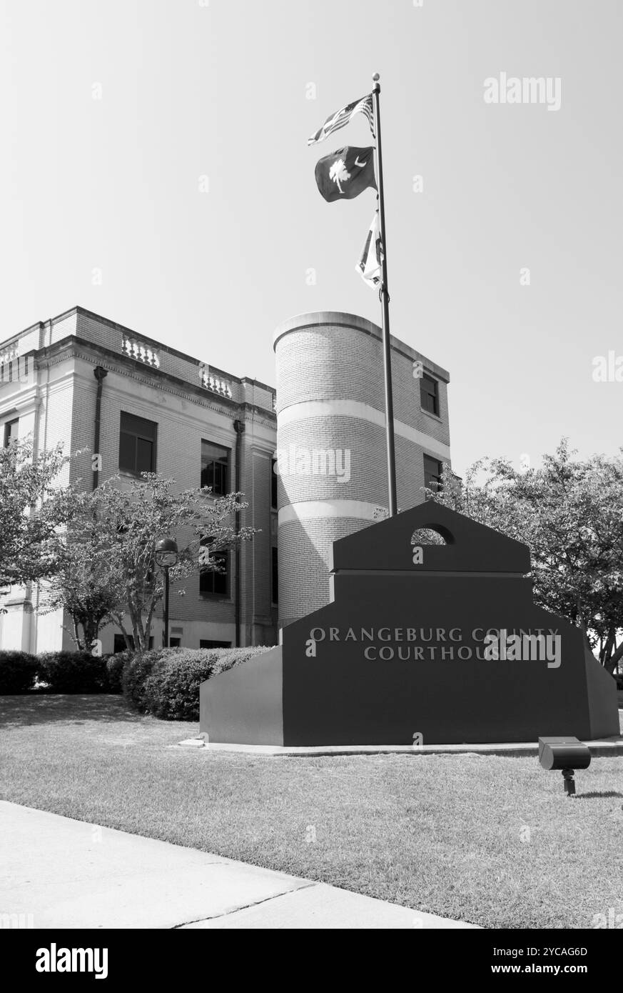 Orangeburg County Courthouse signe en Caroline du Sud, États-Unis. Banque D'Images