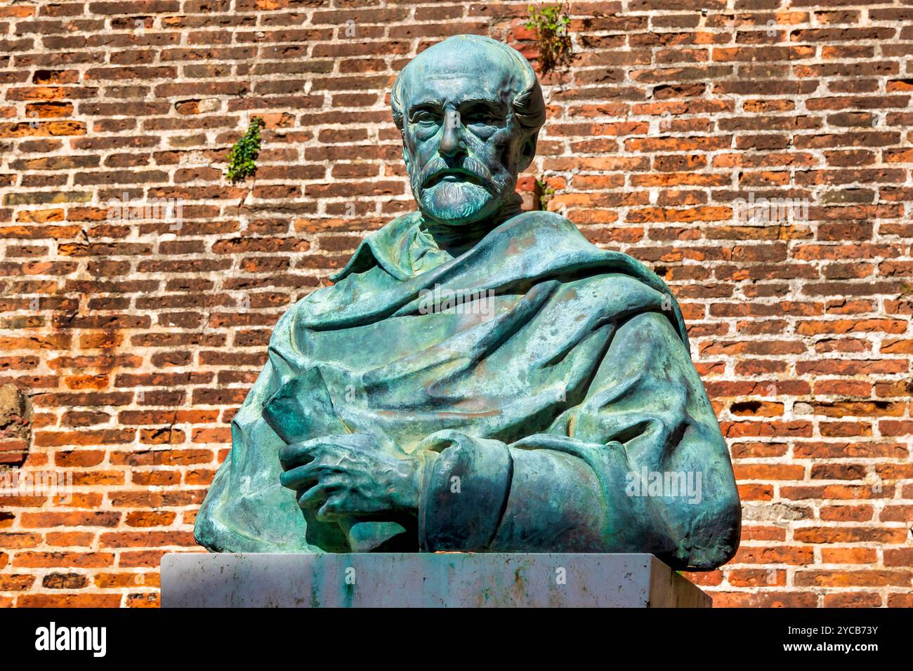 Buste en bronze de Giuseppe Mazzini, situé dans la Fortezza Nuova à Livourne, Italie. Banque D'Images